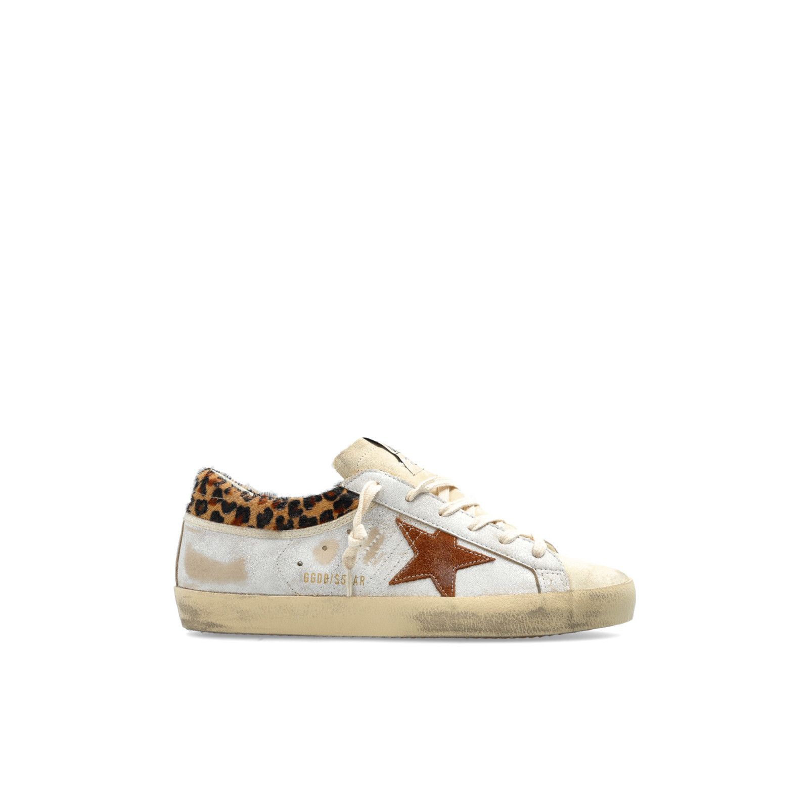 GOLDEN GOOSE Super Star Women's White/Leopard Sneakers New &