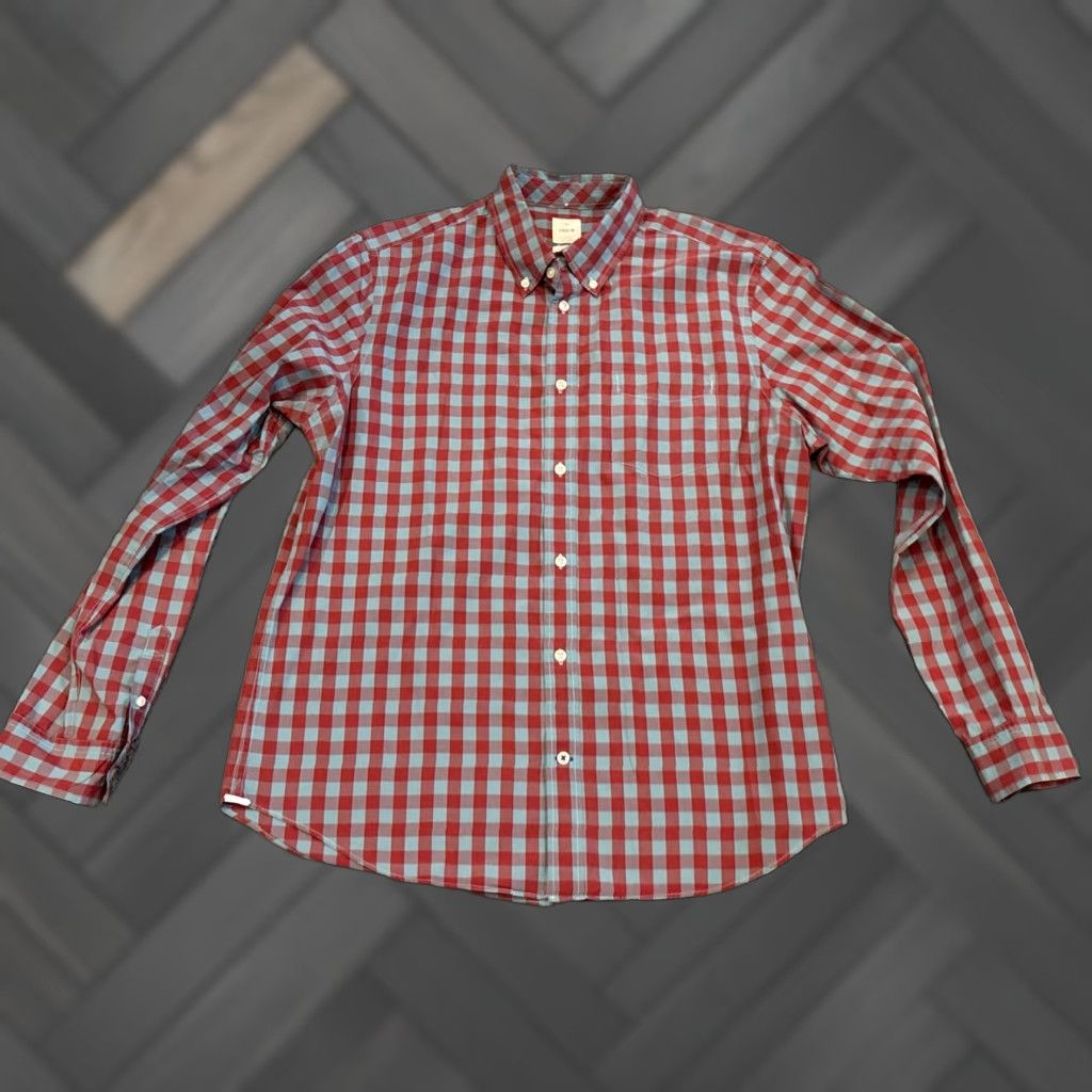 Gap VINTAGE Gap Lived-In Button Shirt Mens Large Blue Red Plaid Long Sleeve Casual Size US L / EU 52-54 / 3 - 1 Thumbnail