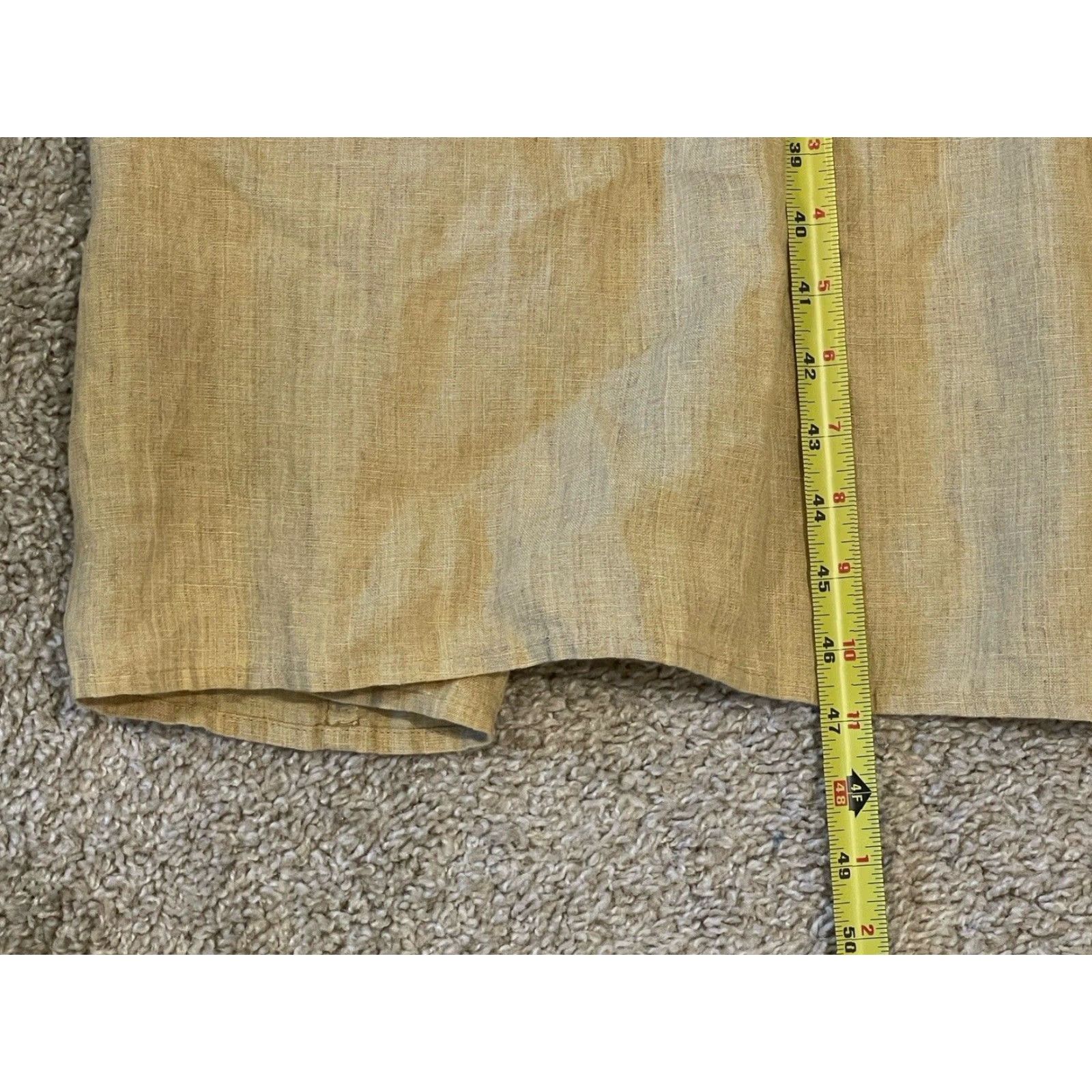 Eileen Fisher EILEEN FISHER Organic Linen Tiered Midi Dress 2X Yellow Sleeveless Ruffle Luxury Womens Size XXL / US 16-18 / IT 52-54 - 2 Thumbnail