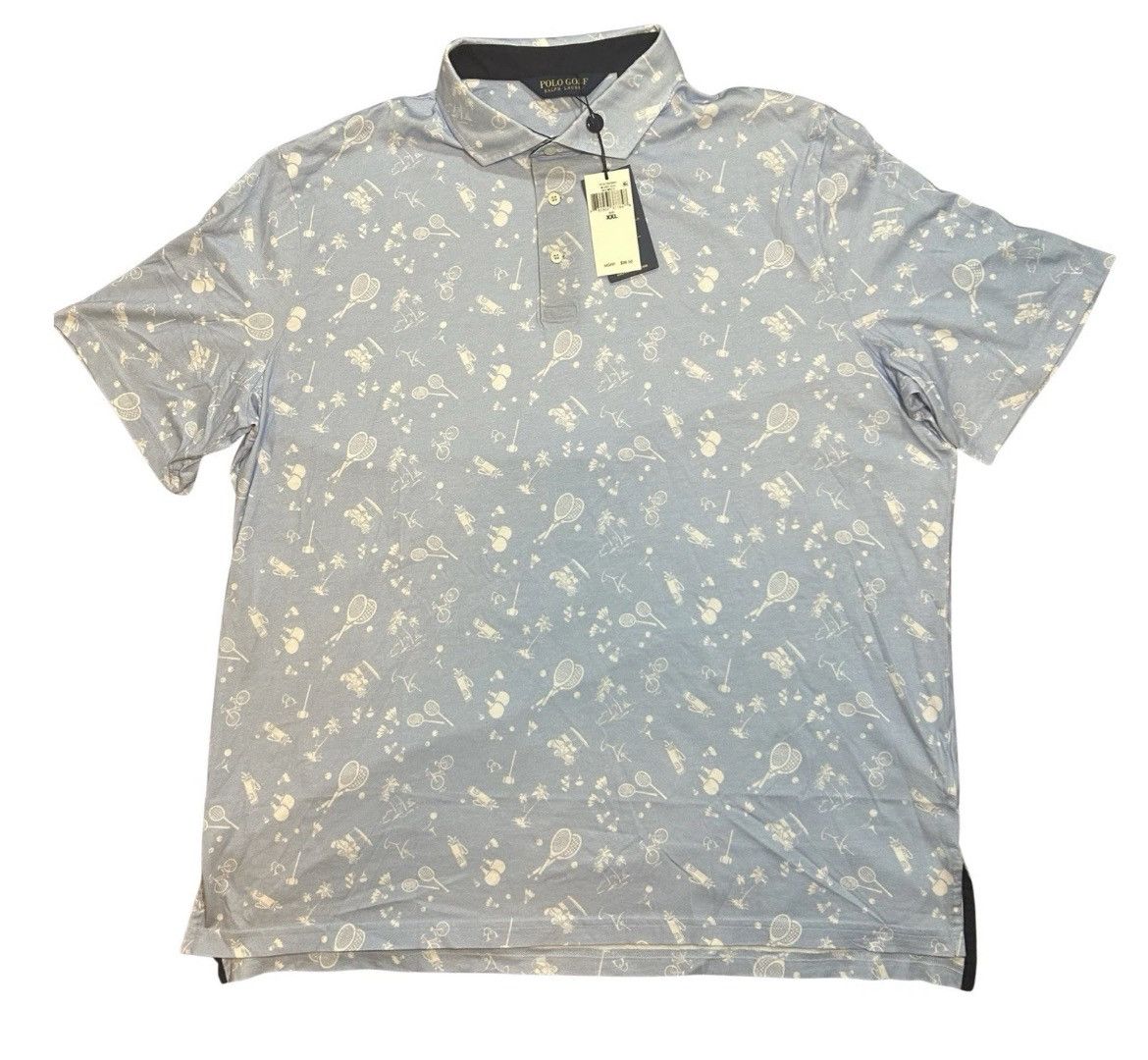 Polo Ralph Lauren Polo Golf Ralph Lauren Light Blue Ping Pong Golf Print Polo Size US XXL / EU 58 / 5 - 1 Thumbnail
