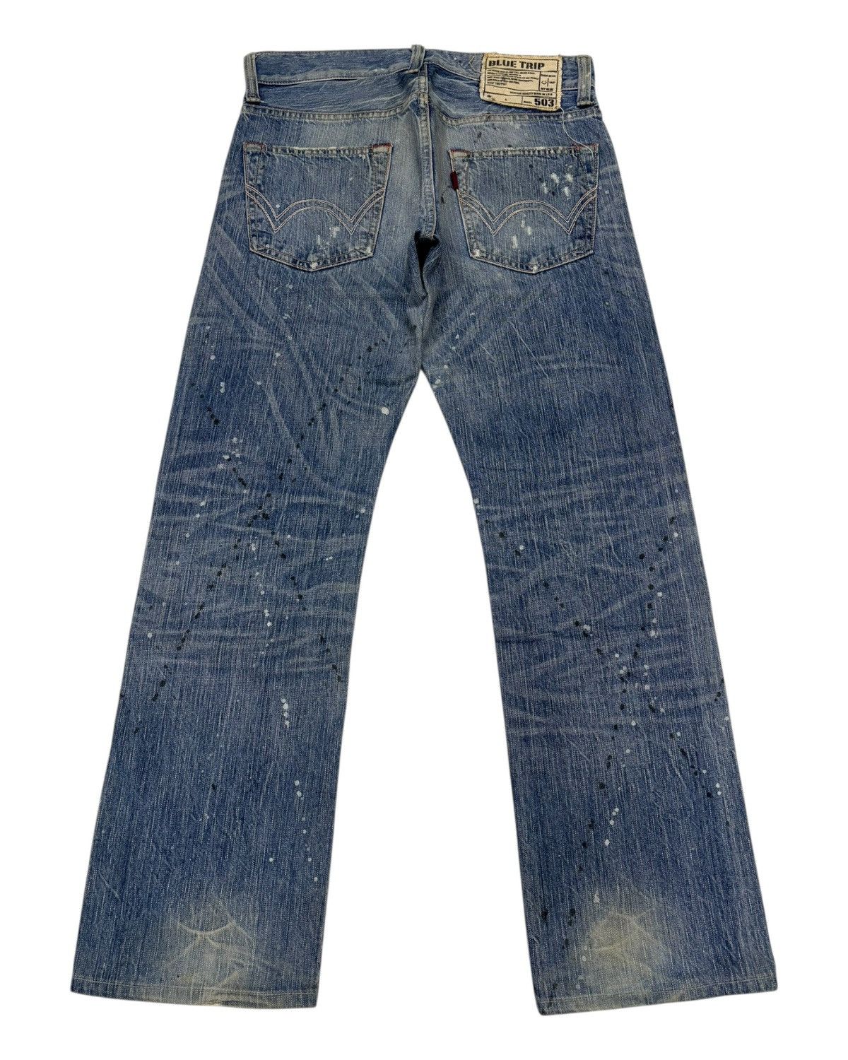Kapital 🔥EDWIN 503 BLUE TRIP PAINTER DISTRESSED DENIM JEANS Size US 31 - 2 Thumbnail