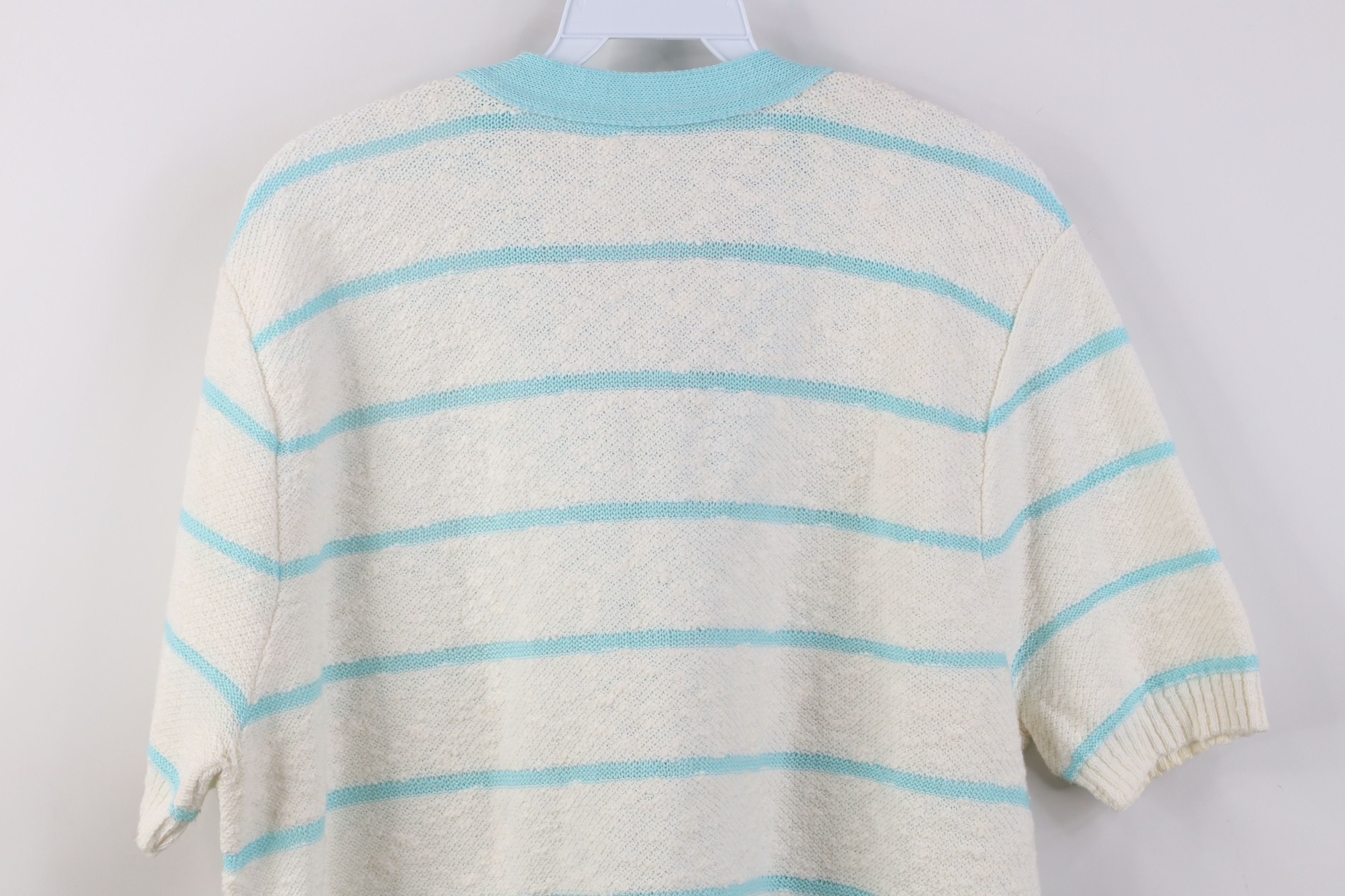 Vintage Vintage 90s Streetwear Striped Knit Short Sleeve Sweater Size L / US 10 / IT 46 - 10 Thumbnail