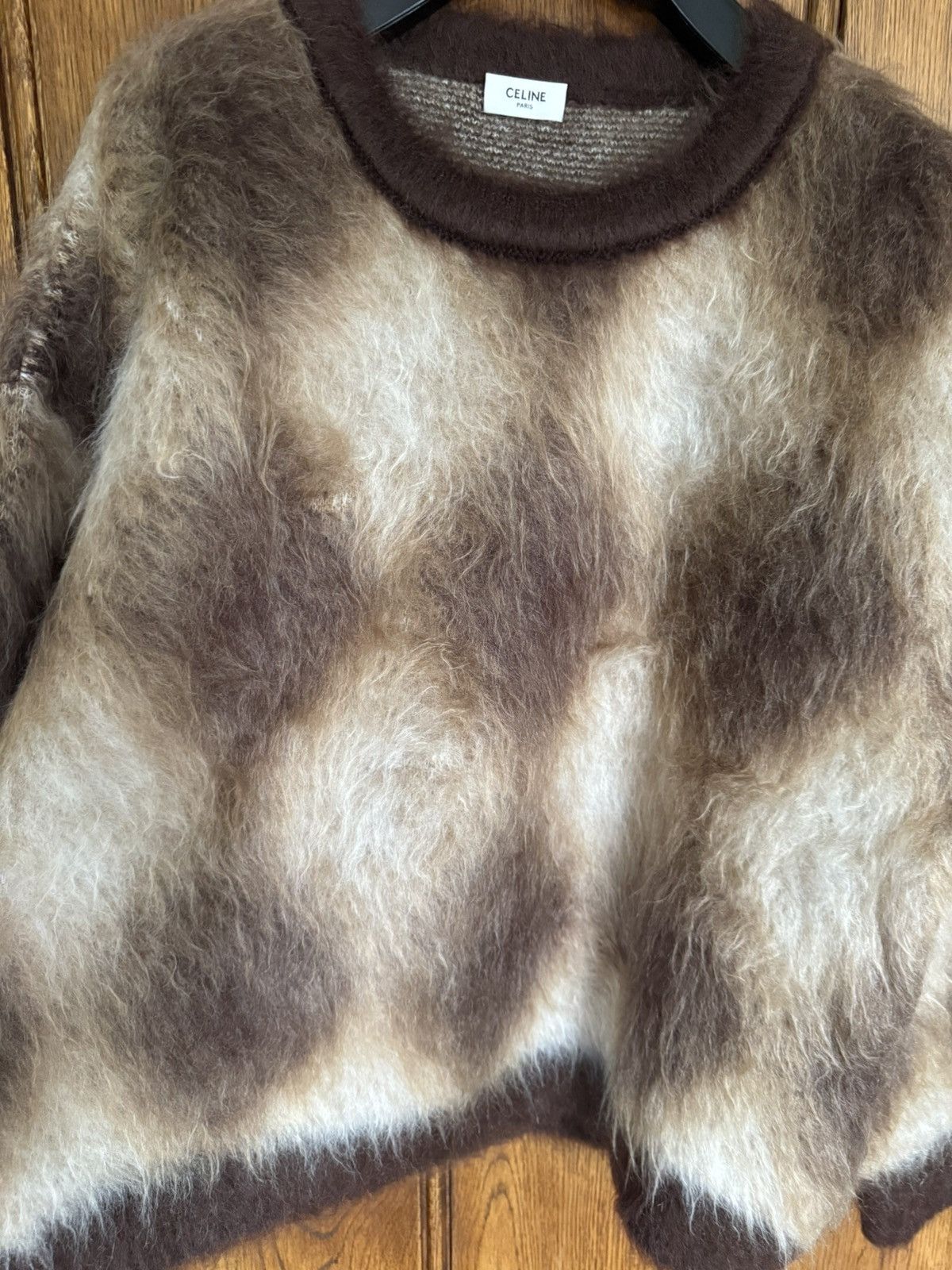 Celine $1.4k FW22 Celine argyle mohair blend fuzzy sweater M Hedi Size US M / EU 48-50 / 2 - 14 Thumbnail