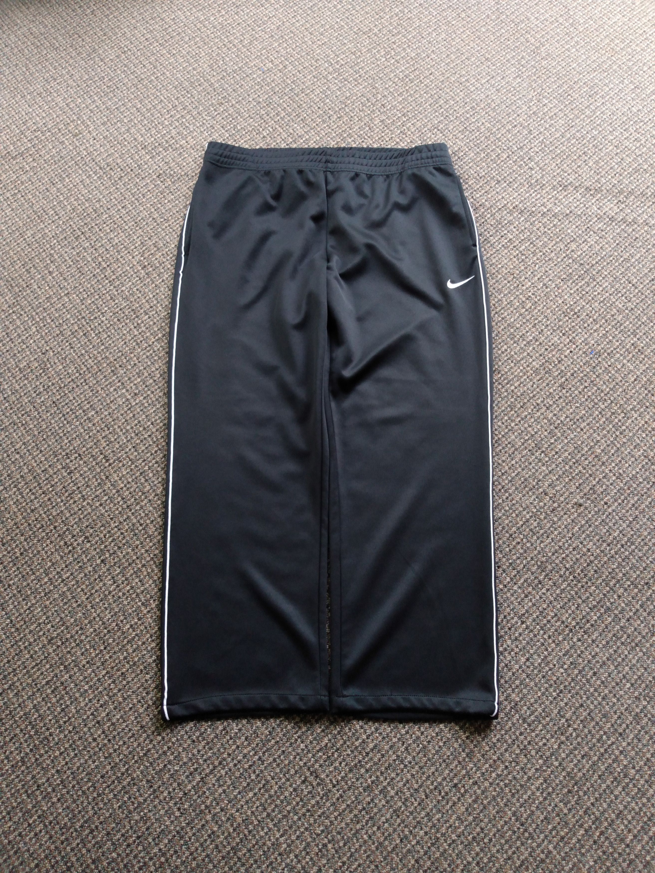 Nike nike baggy black track pants side stripe grunge goth cyber Grailed