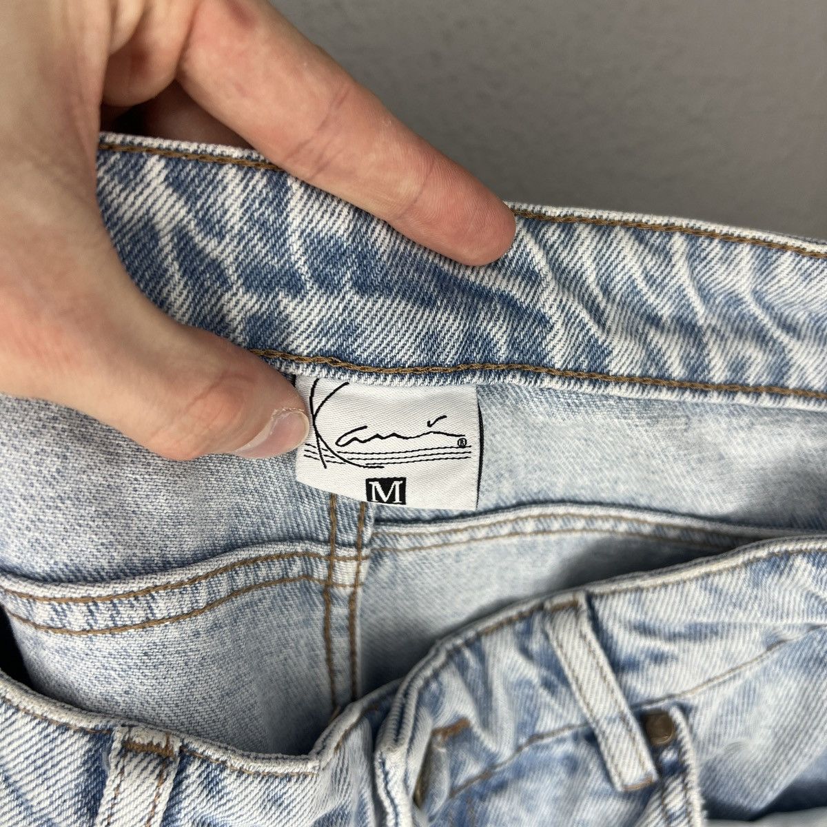 JNCO Karl Kani Jeans Denim Baggy Pants Trousers Blue Logo Size US 33 - 7 Thumbnail
