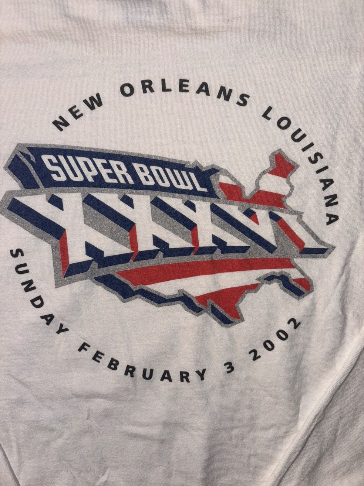 NFL Vtg Super Bowl XXXVI Patriots Rams New Orleans Longsleeve Size US XL / EU 56 / 4 - 10 Thumbnail
