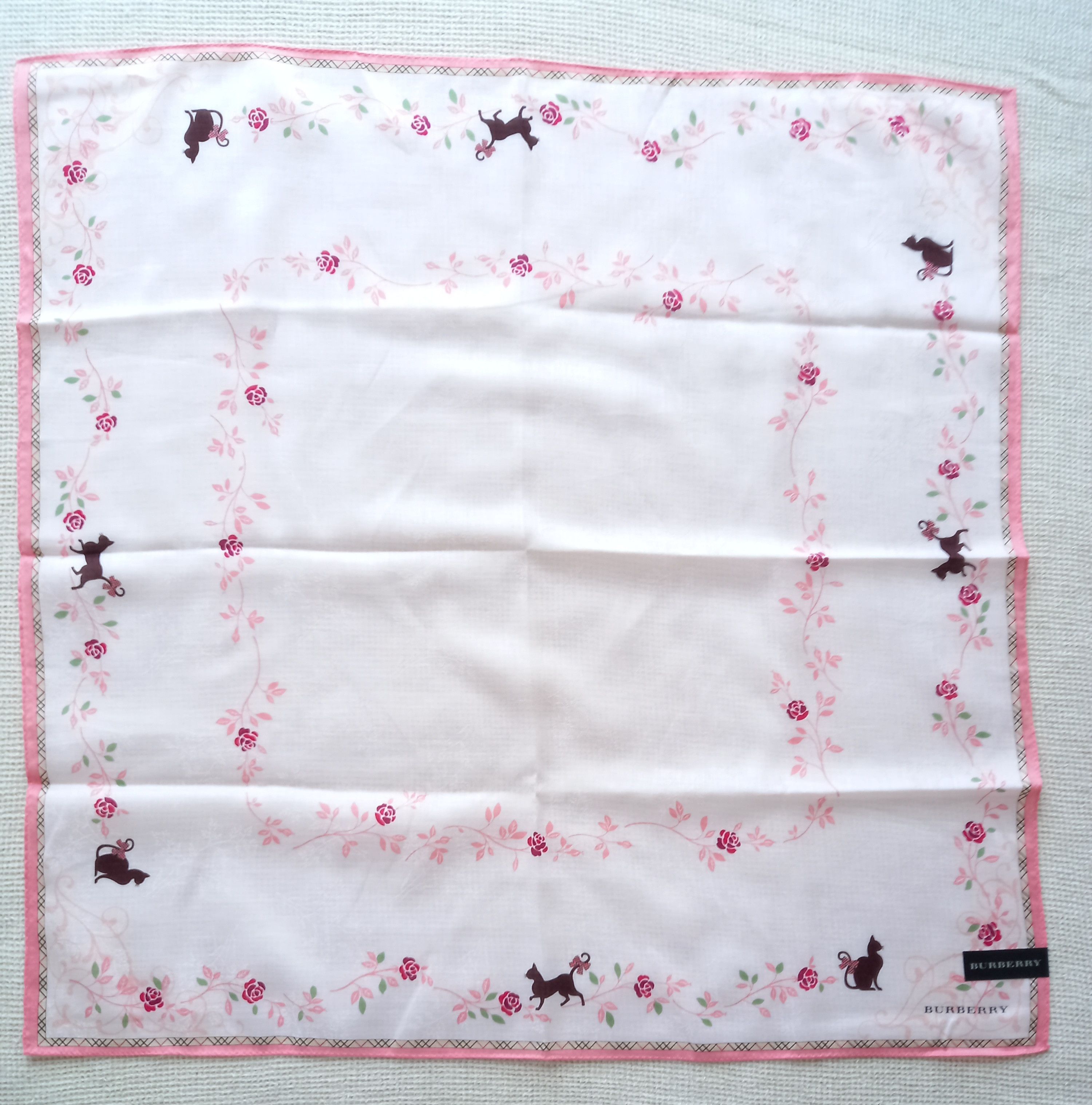 Burberry × Vintage NEW Rare Vintage Burberry Bandana/Handkerchief Cat kitten Size ONE SIZE - 6 Thumbnail