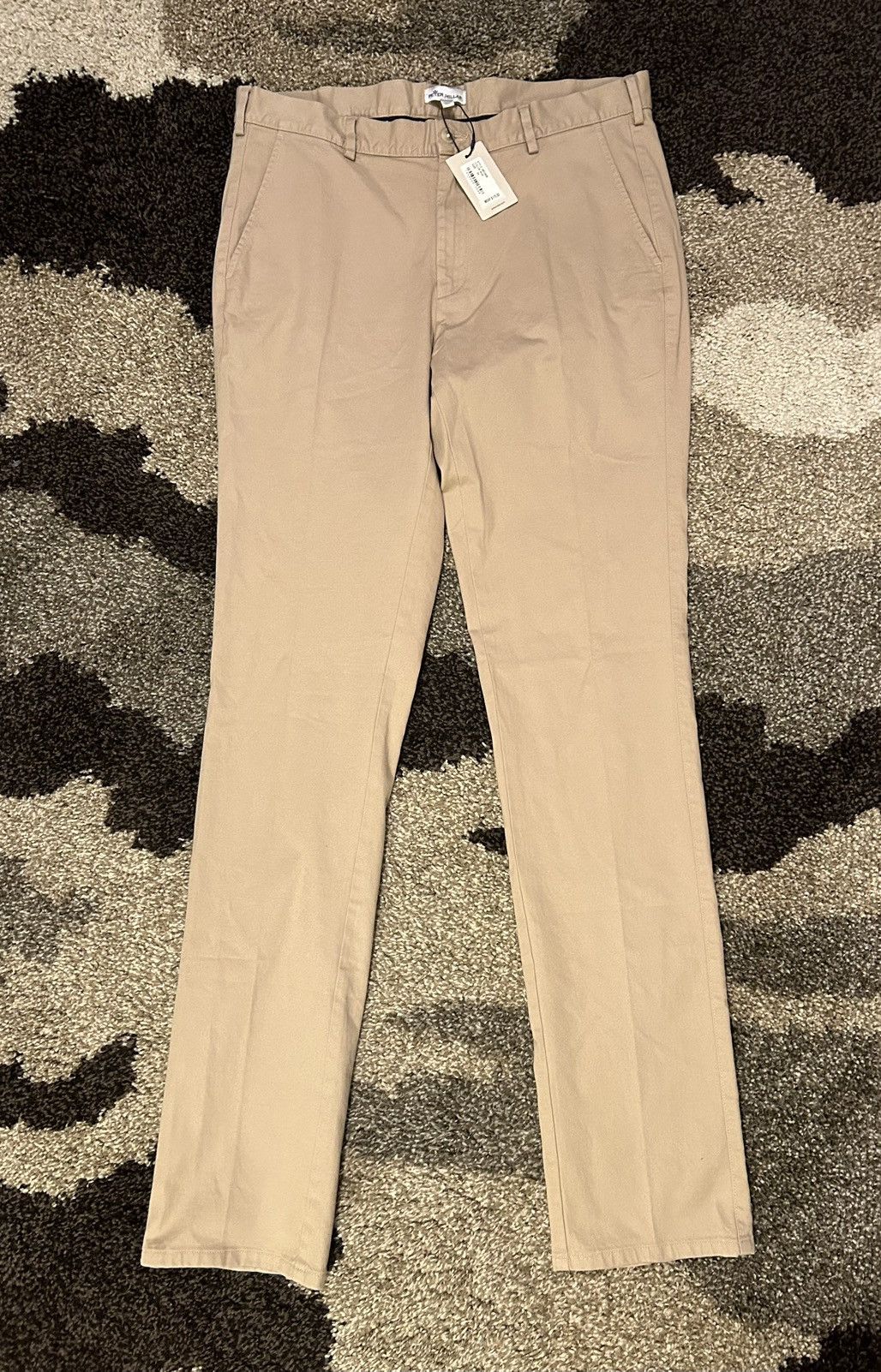 Peter Millar Peter Millar Flat Front Pilot Twill Khaki Pants Pima ME0B06 Size US 34 / EU 50 - 1 Thumbnail