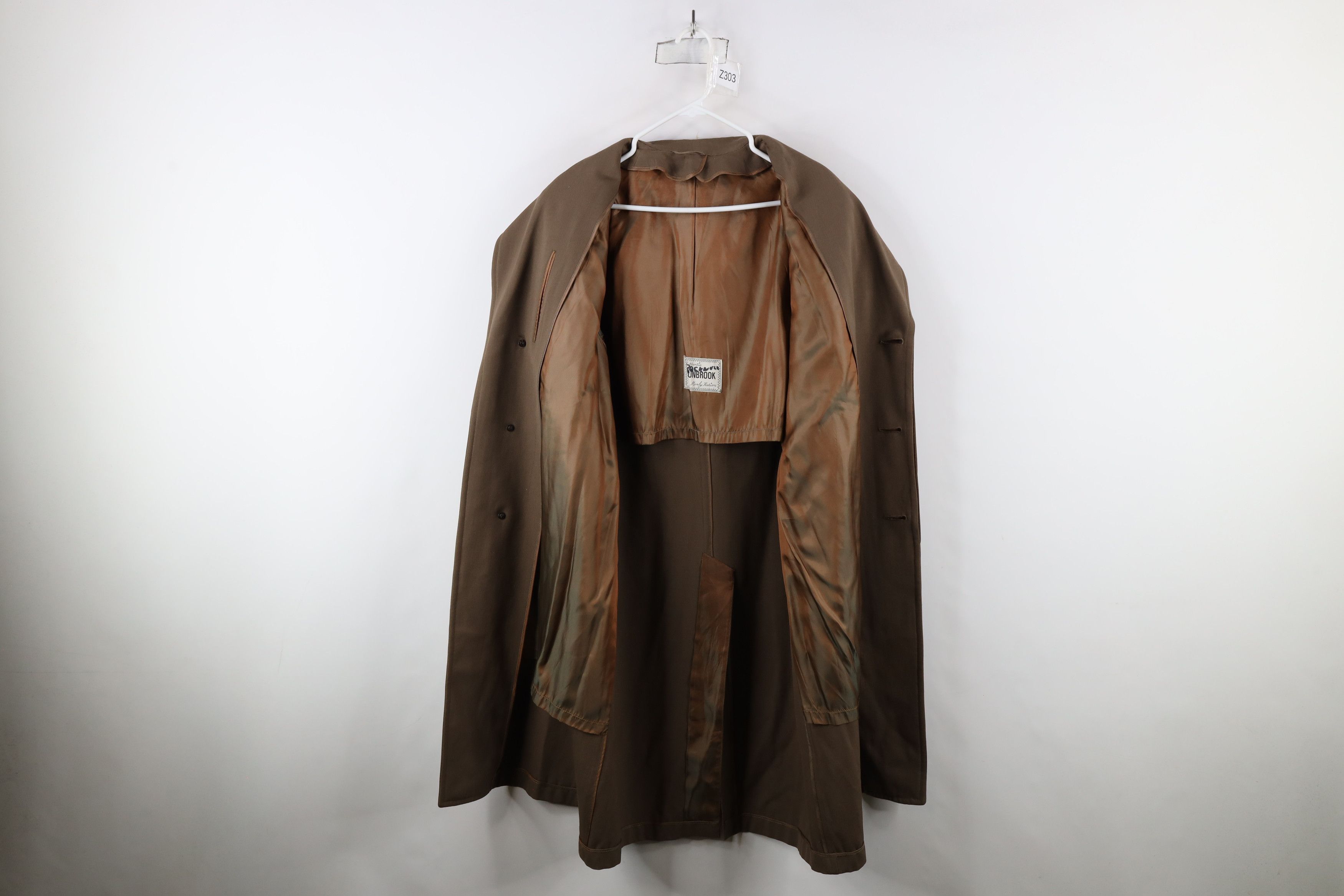 Vintage Vintage 50s 60s Rockabilly Wool Rayon Gabardine Trench Coat Size US XXL / EU 58 / 5 - 11 Thumbnail