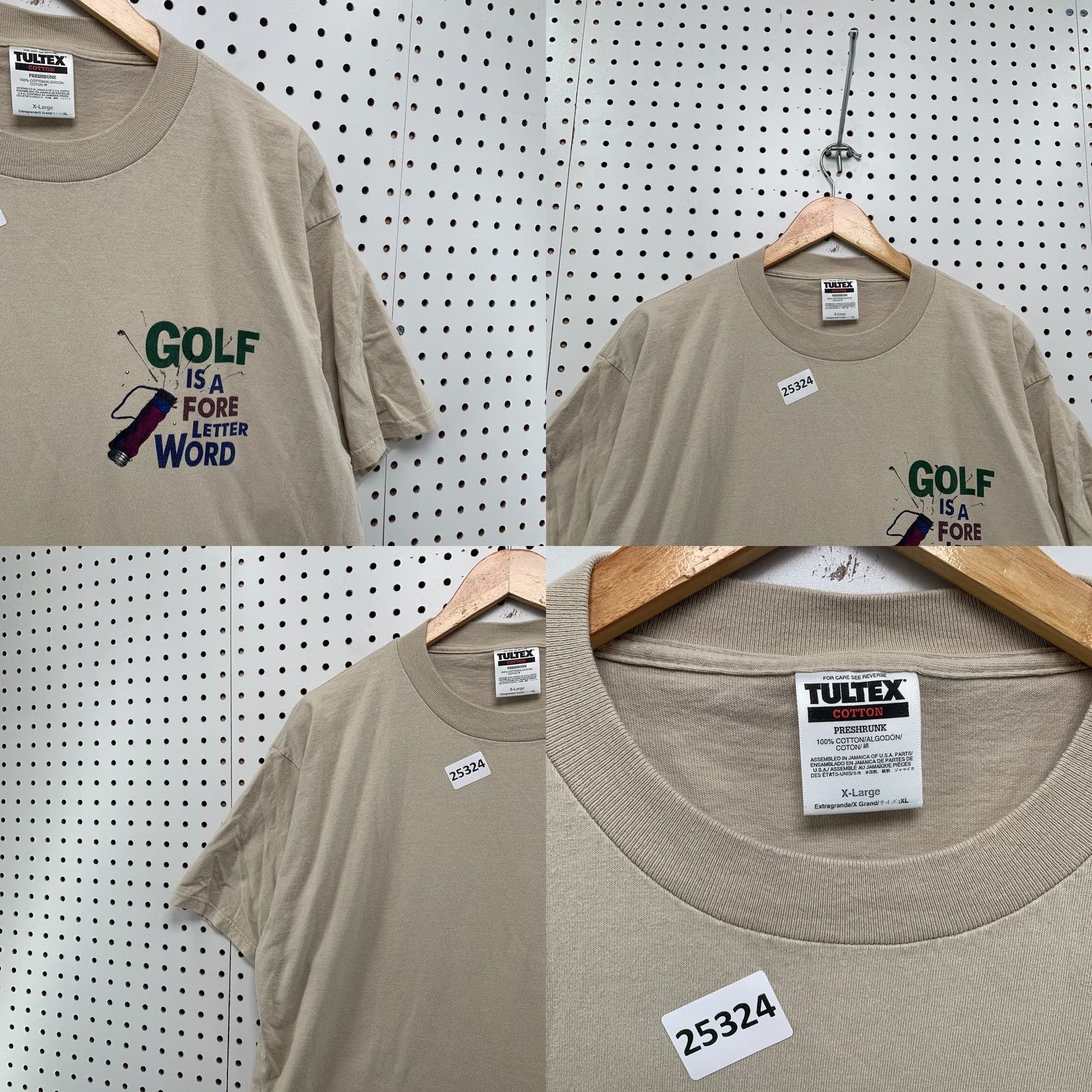 Tultex VINTAGE 90s Funny Golf Shirt Brown FORE 4 Letter Word Adult XL Mens Size US XL / EU 56 / 4 - 8 Thumbnail