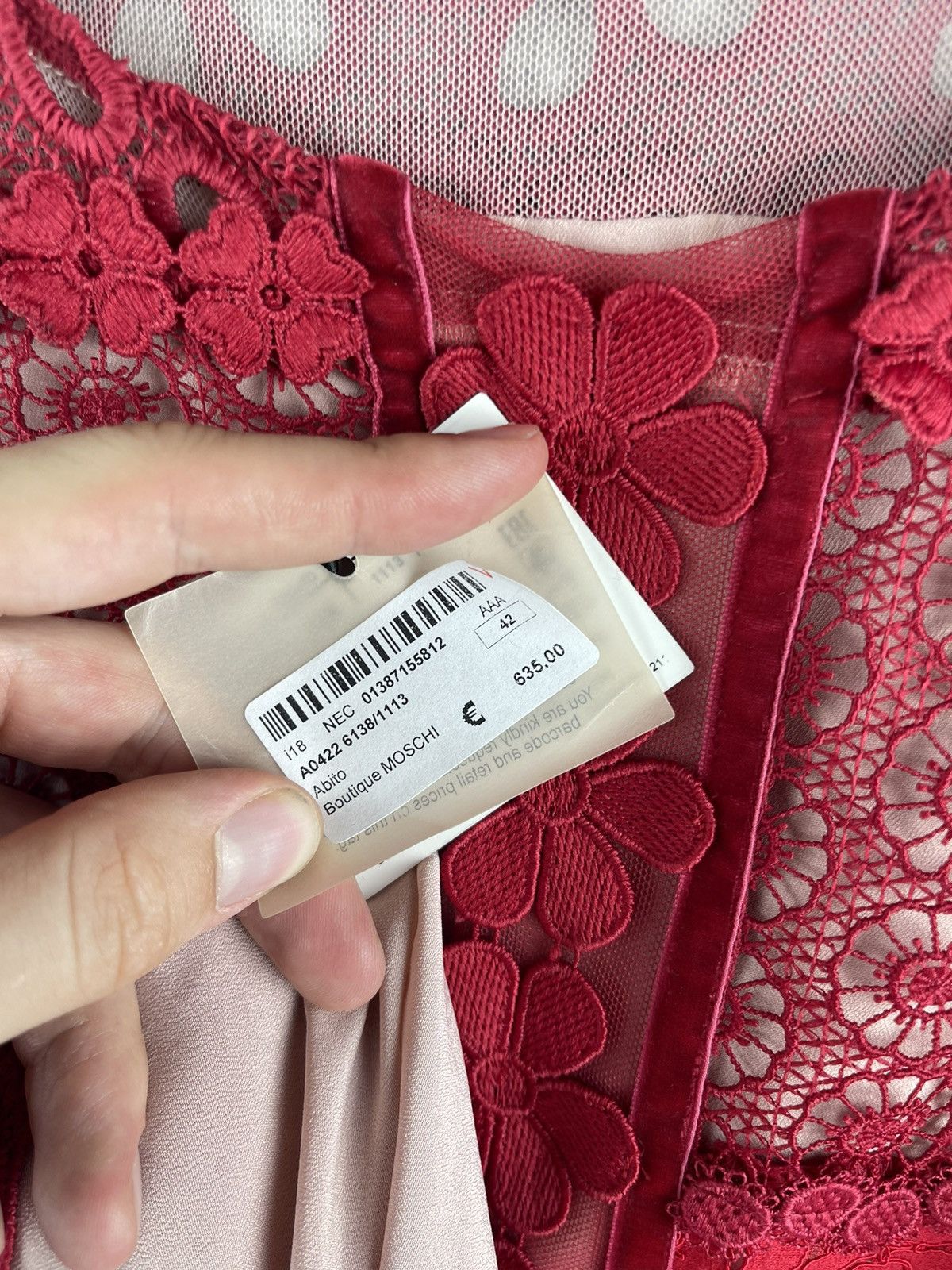 Love Moschino × Moschino Moschino Boutique Knitted Red Flowers Mesh Pullover Dress Size M / US 6-8 / IT 42-44 - 16 Thumbnail