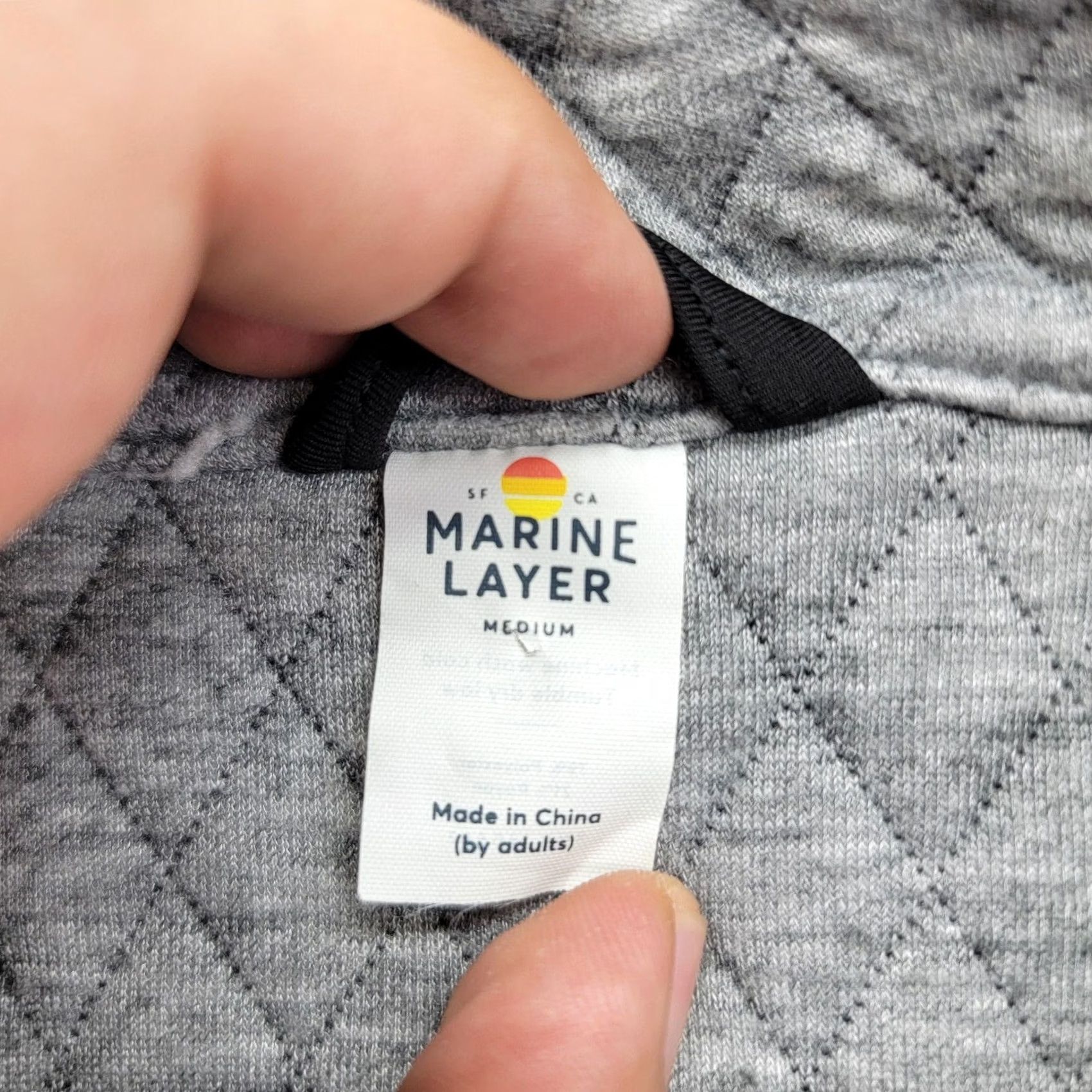 Marine Layer Marine Layer Sweatshirt Mens M Gray Mock Neck Snap Henley Quilted Thermal Size US M / EU 48-50 / 2 - 5 Thumbnail