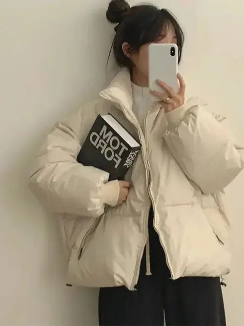 Japanese Brand × Vintage Korean Stand Collar Solid Short Cotton Jacket Size ONE SIZE - 2 Thumbnail