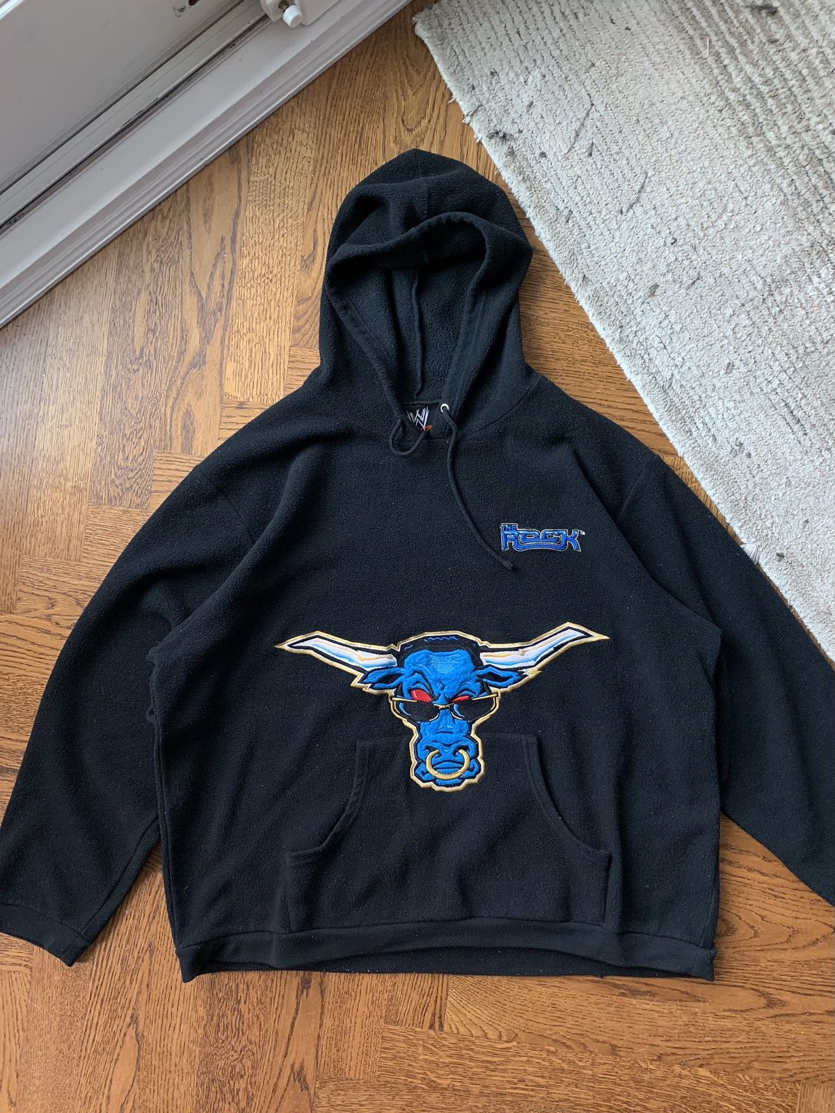 Vintage Vintage Dwayne “The Rock” Johnson Bull WWE Fleece Hoodie | Grailed