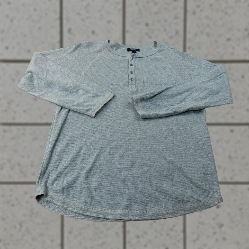 J.Crew J.CREW Shirt Mens L Gray Waffle Knit Thermal Henley Long Sleeve Casual Preppy Shirt Mens L Gray Size US L / EU 52-54 / 3 - 1 Thumbnail