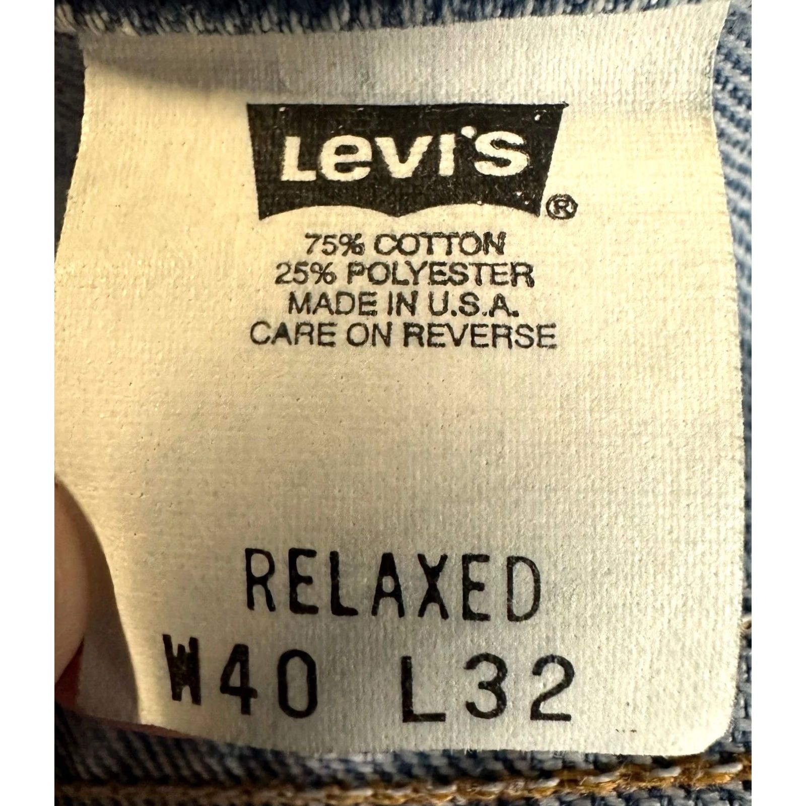 Levi's VINTAGE Levi's 540 Jeans Mens 40X32 Blue Relaxed Straight Fit Orange Tab USA Made Jeans Mens 40X32 Blue Relaxed Straight Orange Tab USA Made Size US 40 / EU 56 - 3 Thumbnail