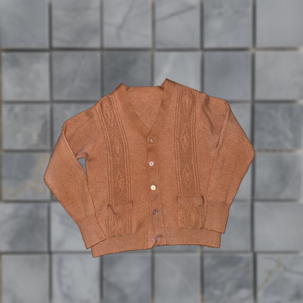 Vintage VINTAGE Women’s Brown Cardigan Sweater Brown 19x23 Medium Womens Jacket Cardigan 19x23 Medium Brown Size M / US 6-8 / IT 42-44 - 1 Thumbnail