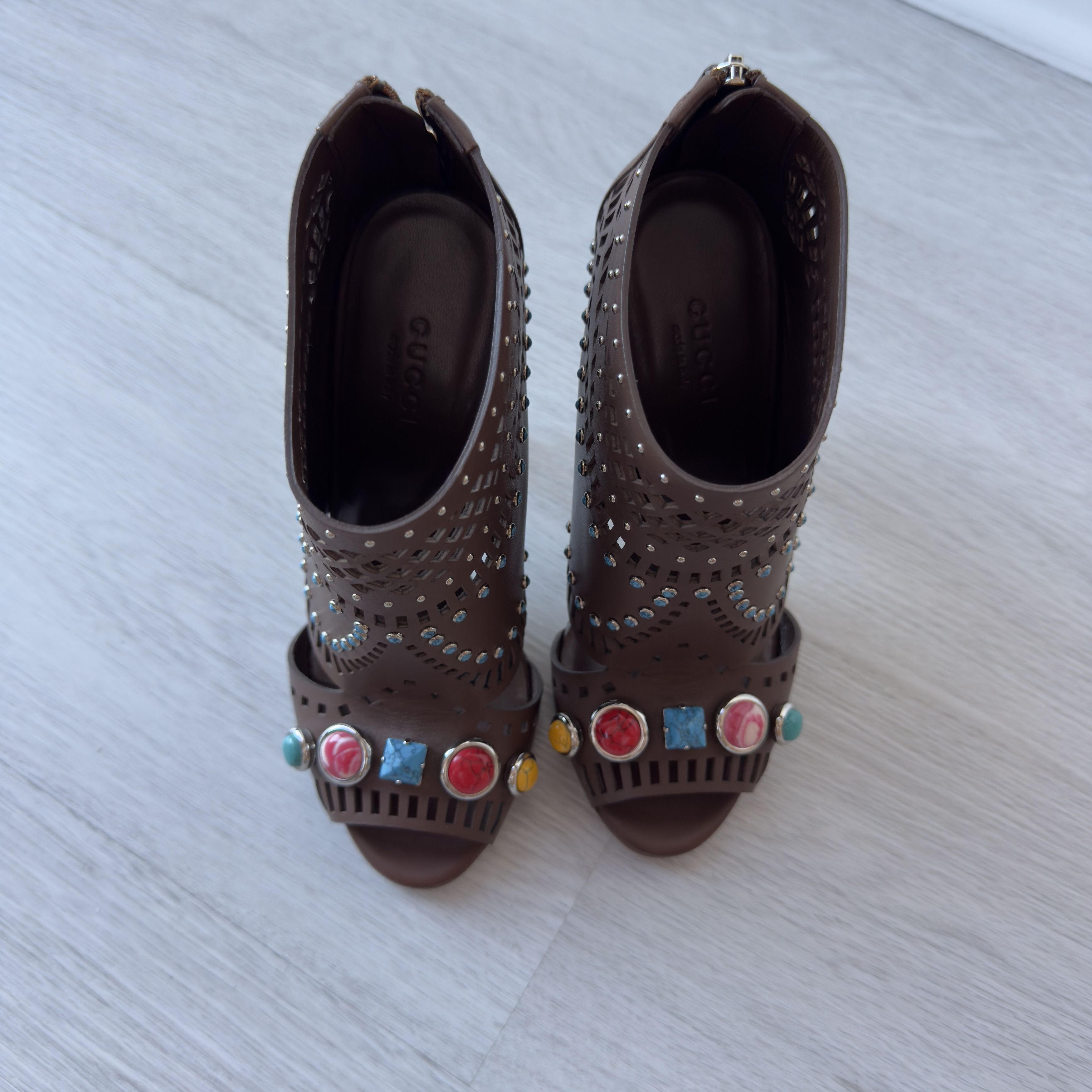 Gucci Gucci Lika Brown Ankle Boots Size US 5 / IT 35 - 2 Thumbnail