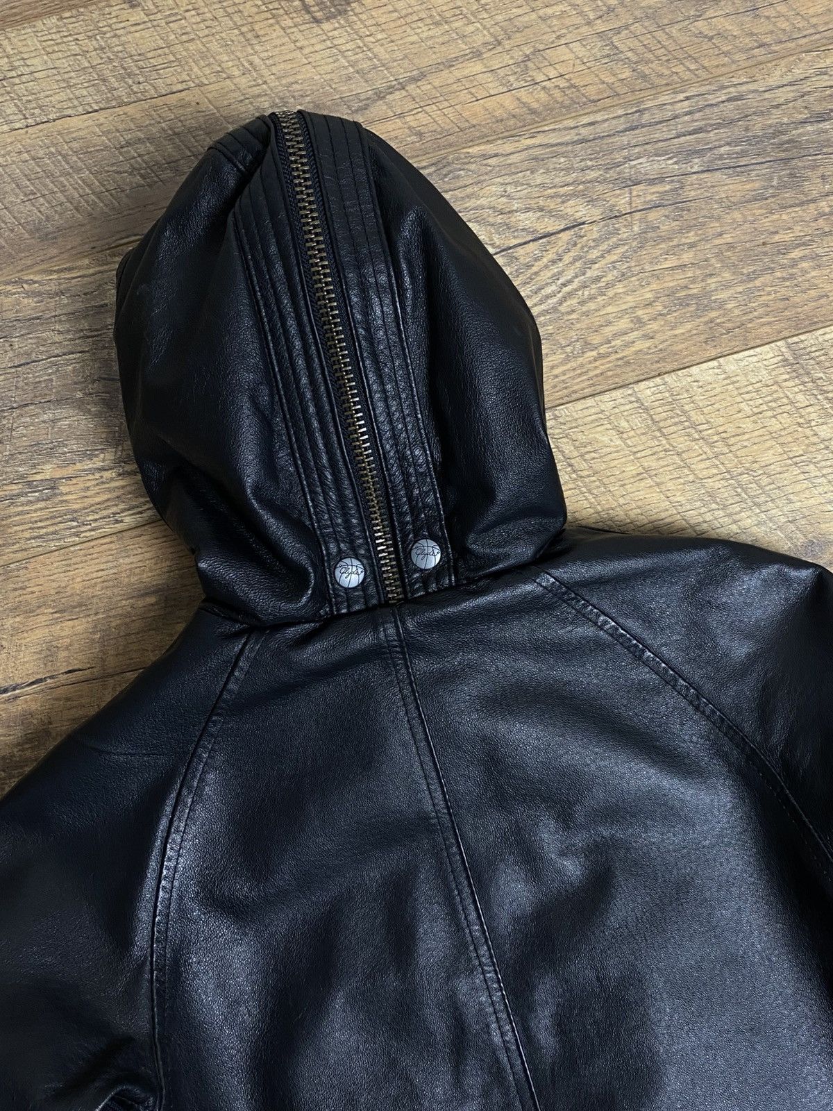 Puma Puma Archive "Clyde" Leather Hooded Jacket Rare Futuristic Size L / US 10 / IT 46 - 5 Thumbnail