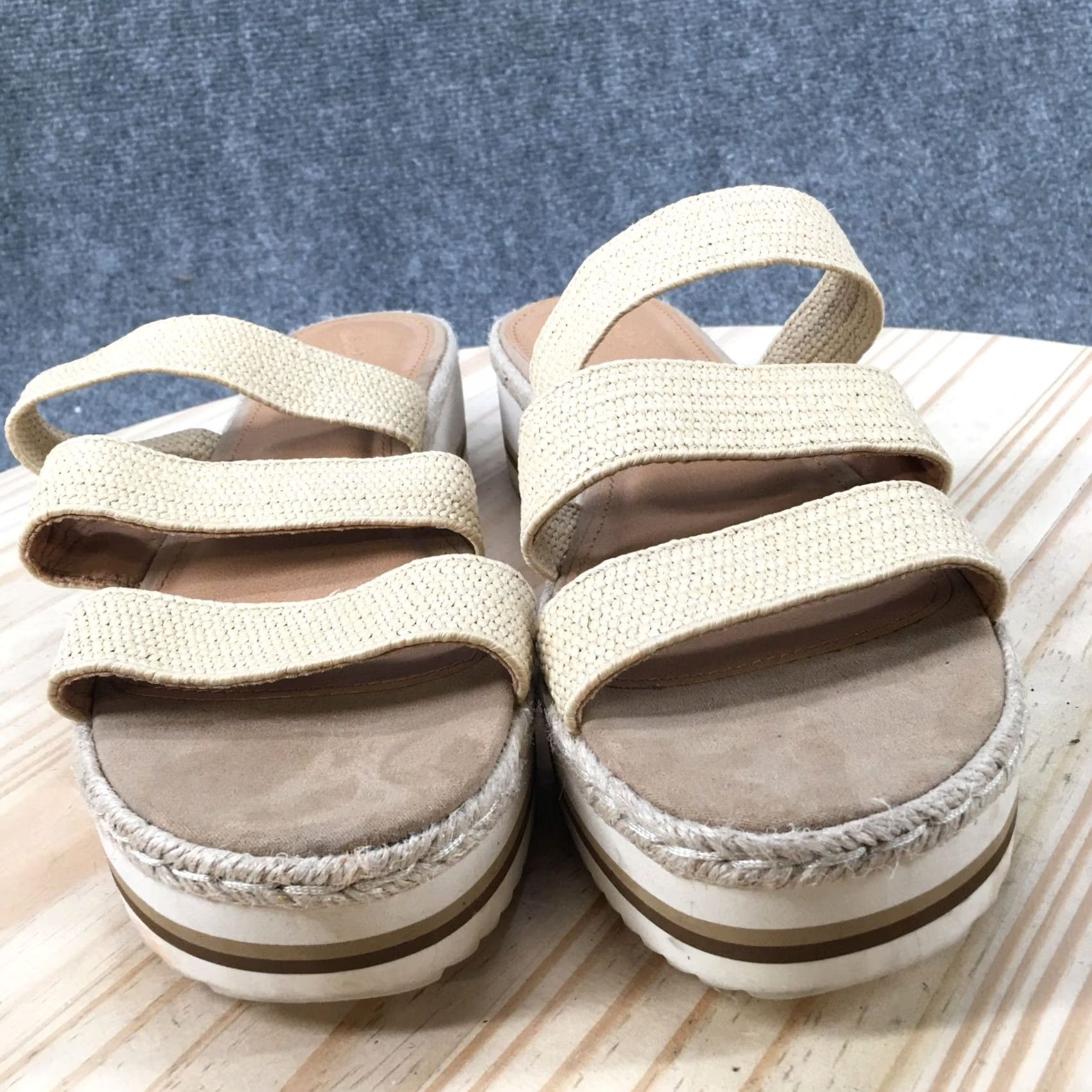 Vintage Universal Thread Florence Sandals Womens 10 Beige Slip On Platform Slide Casual Footwear Size US 10 / IT 40 - 6 Thumbnail