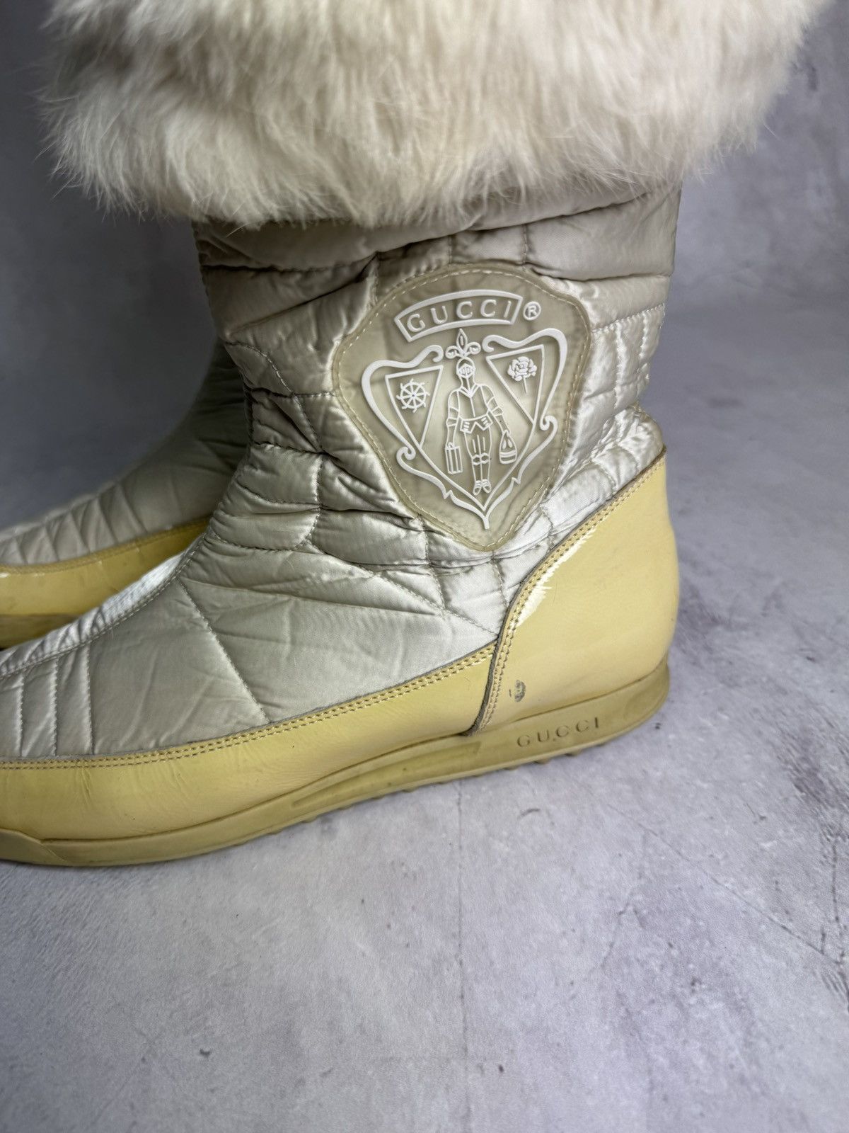 Gucci Gucci Fur Trim Quilted Winter Boots Wide Relaxed Fit Size US 10.5 / IT 40.5 - 17 Thumbnail