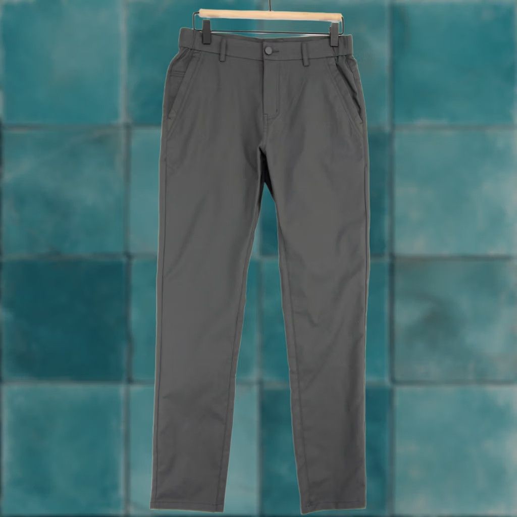 Vintage Jack Archer Jetsetter Pants Mens 29x32 Gray Charcoal Chino Performance Stretch Slim Front Zip Fly Button Pockets Back Pockets Technical 30 in Inseam Size US 29 - 1 Thumbnail