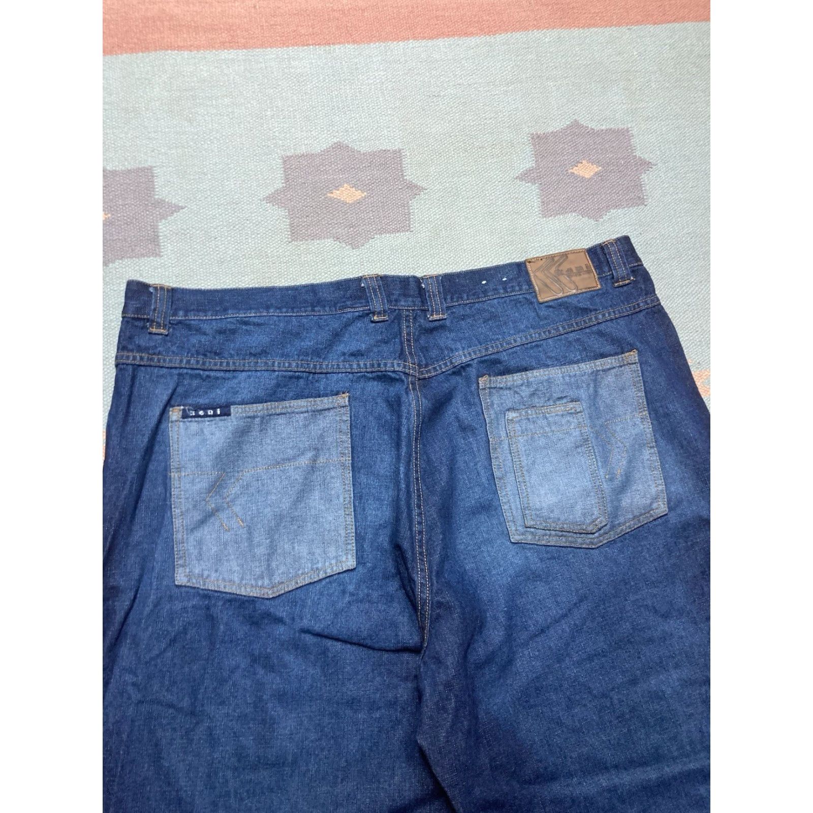Karl Kani VINTAGE Karl Kani Jeans Men 44x33 Wide-Leg Hip Hop Baggy Skater Blue 90s Style Vintage Y2K Wide-Leg Jeans Mens 44x33 Size US 44 / EU 60 - 3 Thumbnail