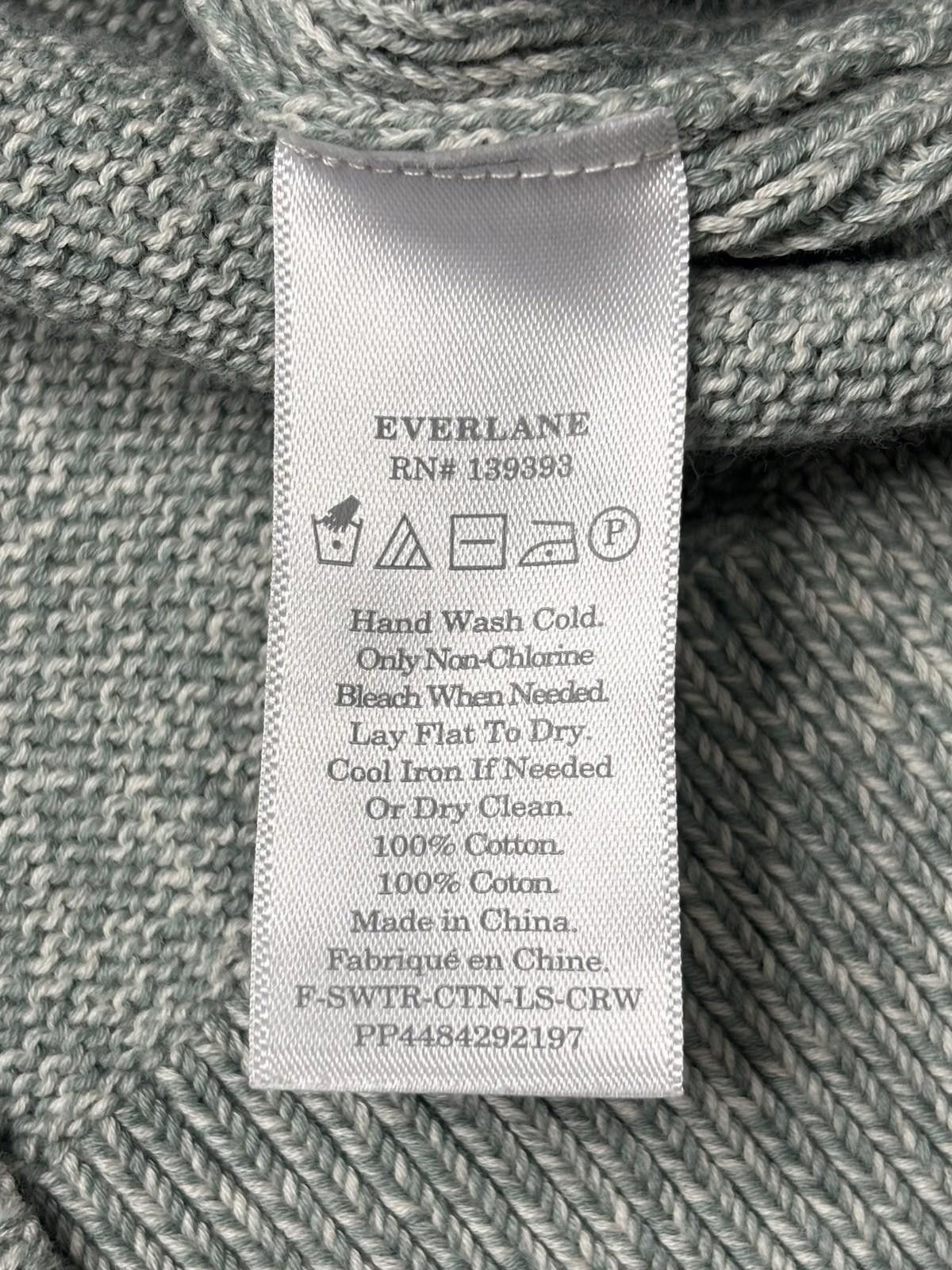 Everlane Everlane Sweater Womens 2XS Cotton Crew Neck Knit Green Size XXS / US 00 / IT 34 - 12 Thumbnail