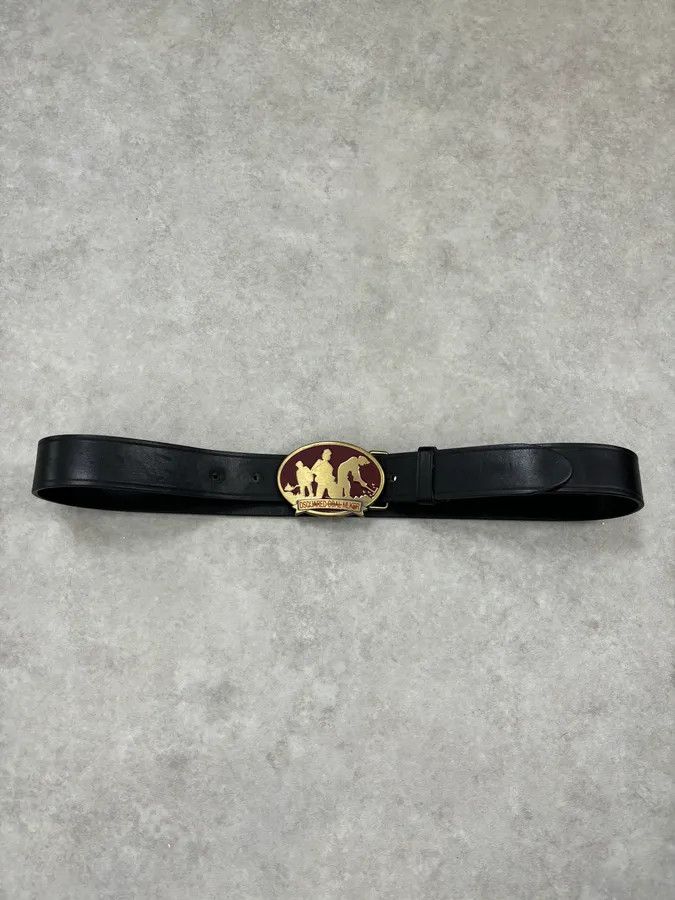 Dsquared2 2000s Dsquared2 Silouhette Bordeaux Buckle Black Leather Belt Size ONE SIZE - 3 Thumbnail
