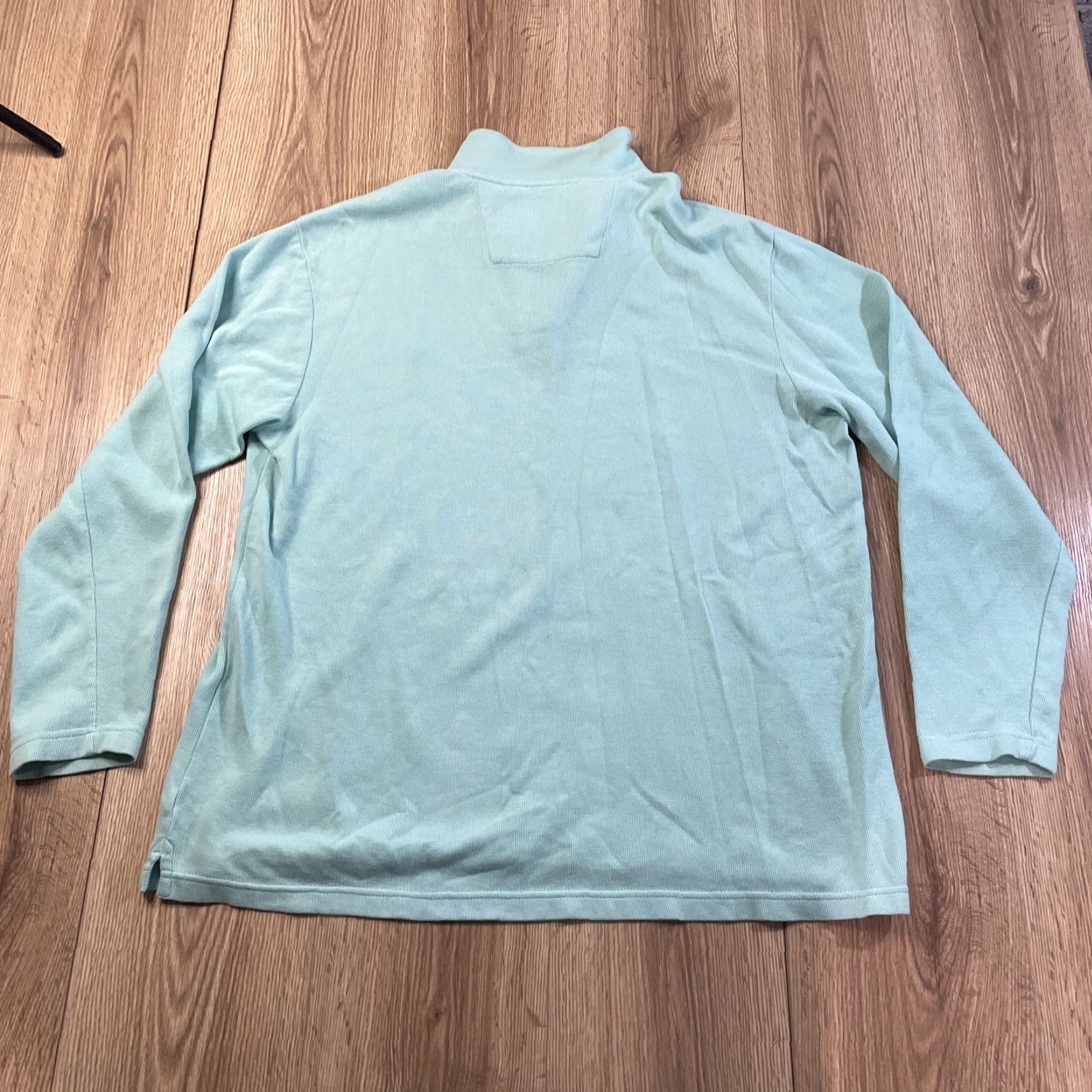 Chaps Chaps Men's Sweater Pullover Long Sleeve 1/4 Zip Logo Cotton Green XL Classic Size US XL / EU 56 / 4 - 5 Thumbnail