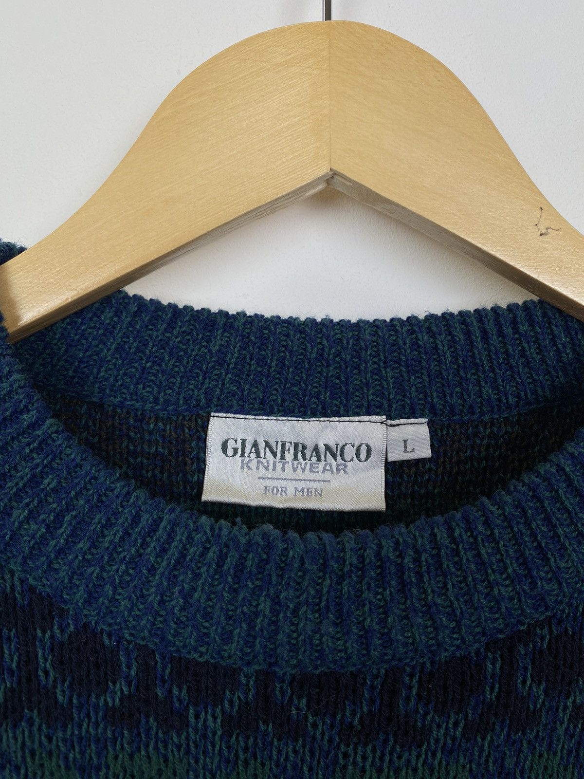 Gianfranco Ferre Vintage Gianfranco Ferre Knitwear For Men Sweater Green Blue Size US L / EU 52-54 / 3 - 4 Thumbnail