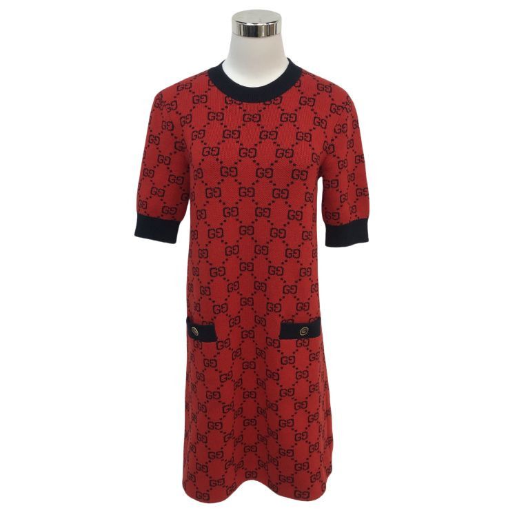 Gucci Gucci GG Logo Knitted Midi Dress Size XS Size XS / US 0-2 / IT 36-38 - 1 Thumbnail