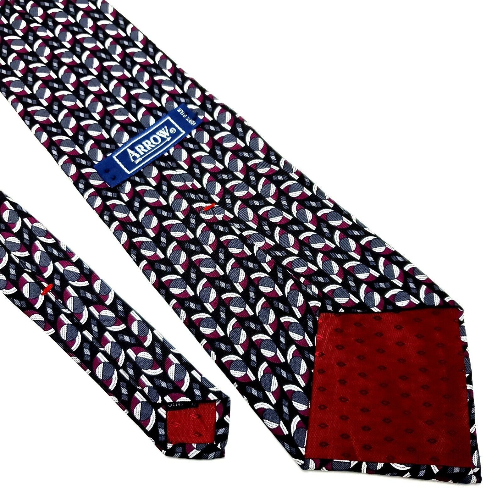Arrow Arrow Silk Tie Print Black Short Wide Geometric Size ONE SIZE - 4 Thumbnail