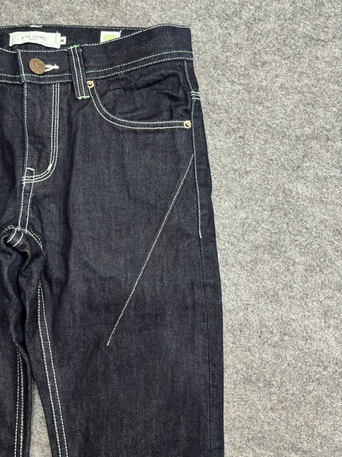 Japanese Brand 💥 Japan Style💥Eta Doro Midas Rare Design Slim Denim F511 Size US 31 - 3 Thumbnail