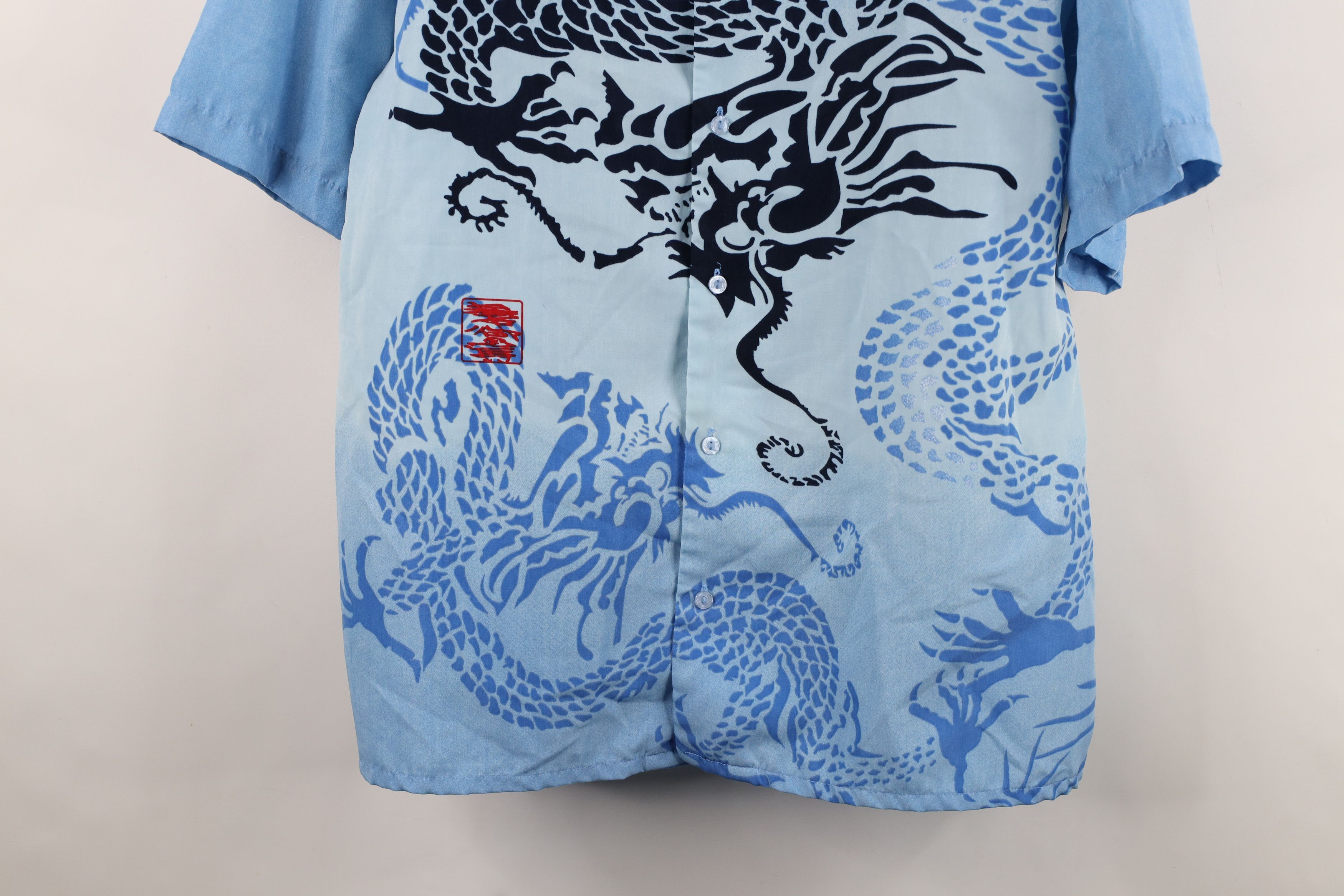 Vintage Vintage 90s Y2K Streetwear Dragon Looped Collar Button Shirt Size US L / EU 52-54 / 3 - 3 Thumbnail