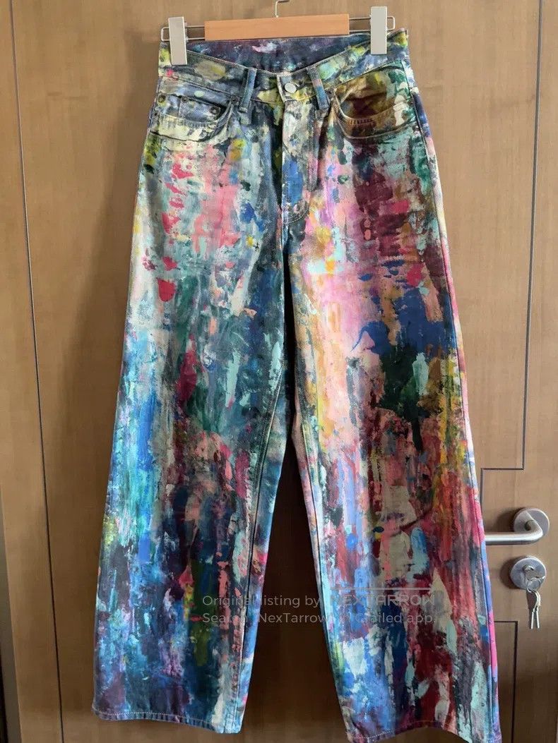 Acne Studios Acne Studios 3D Printed Ink Spatter Denim Pants Size US 32 / EU 48 - 1 Thumbnail