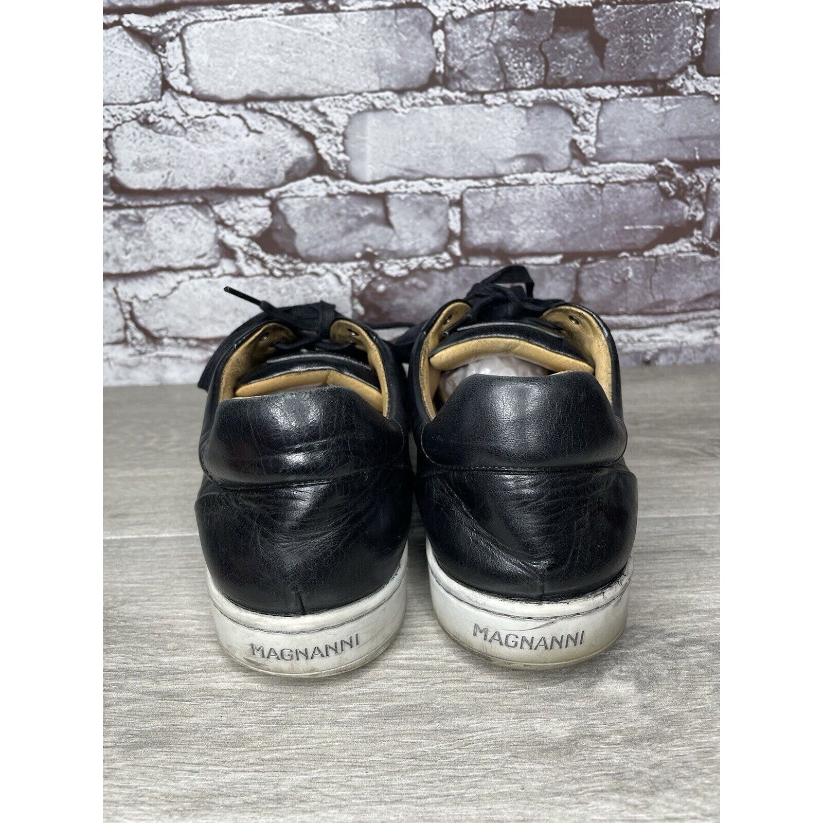 Magnanni Magnanni Elonso Black Leather Casual Lace Up Low Top Sneaker Size US 10 / EU 43 - 4 Thumbnail