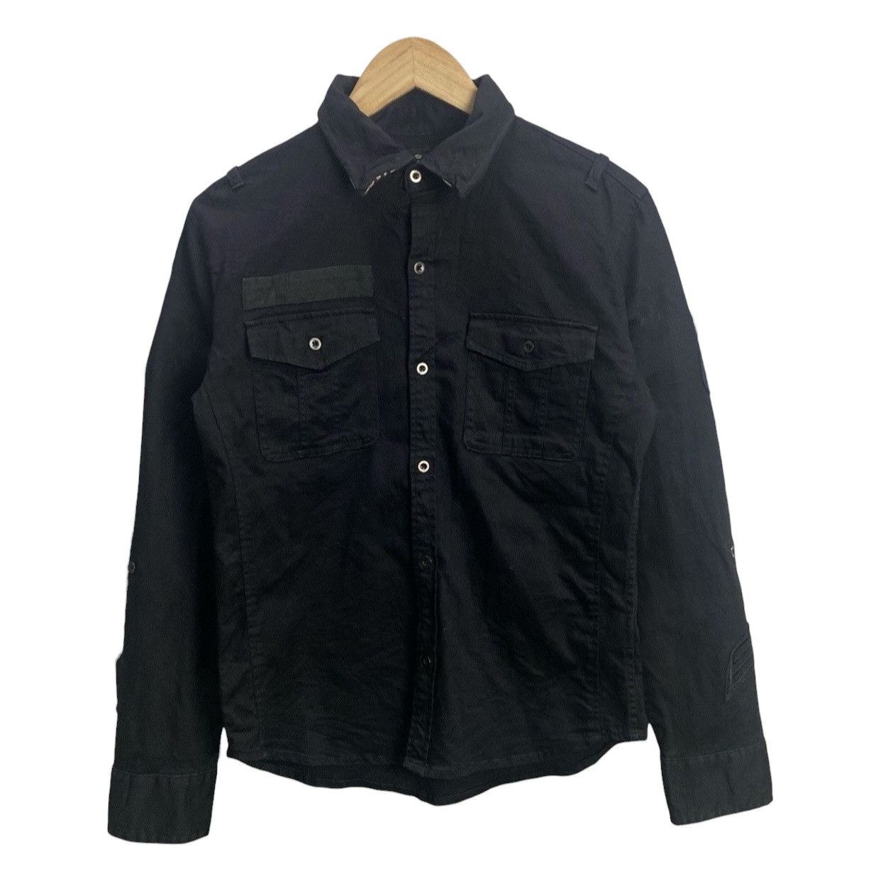semanticdesign Semantic Design Black Tonal Skull Embroidered Military Shirt Size US M / EU 48-50 / 2 - 2 Thumbnail