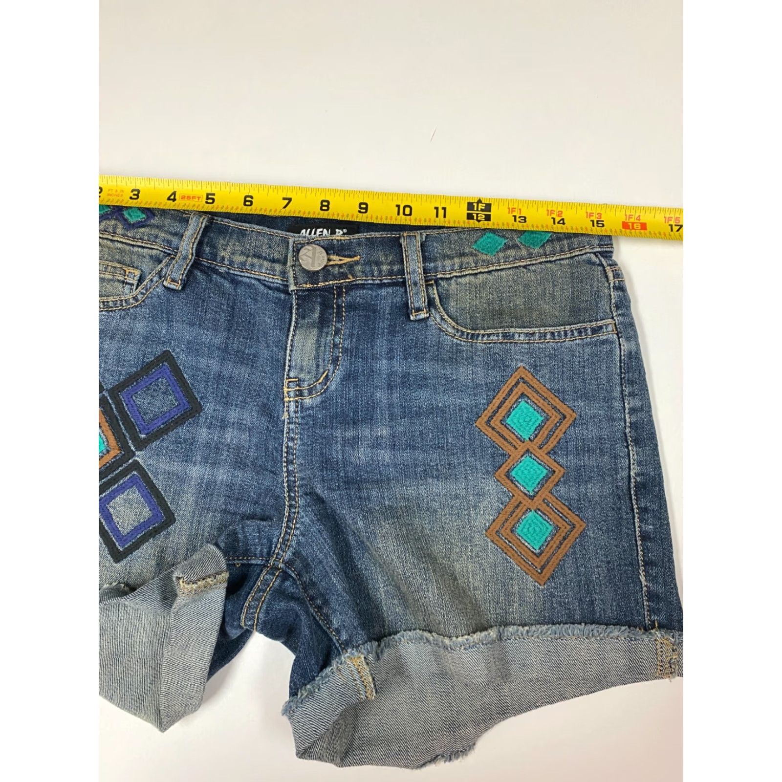 Denime Allen B Womens Shorts 4 blue Denim Chino Casual Cotton Blend Zip Front Classic 30 Waist White/Blue? Wait can't. Size 30" / US 8 / IT 44 - 5 Thumbnail