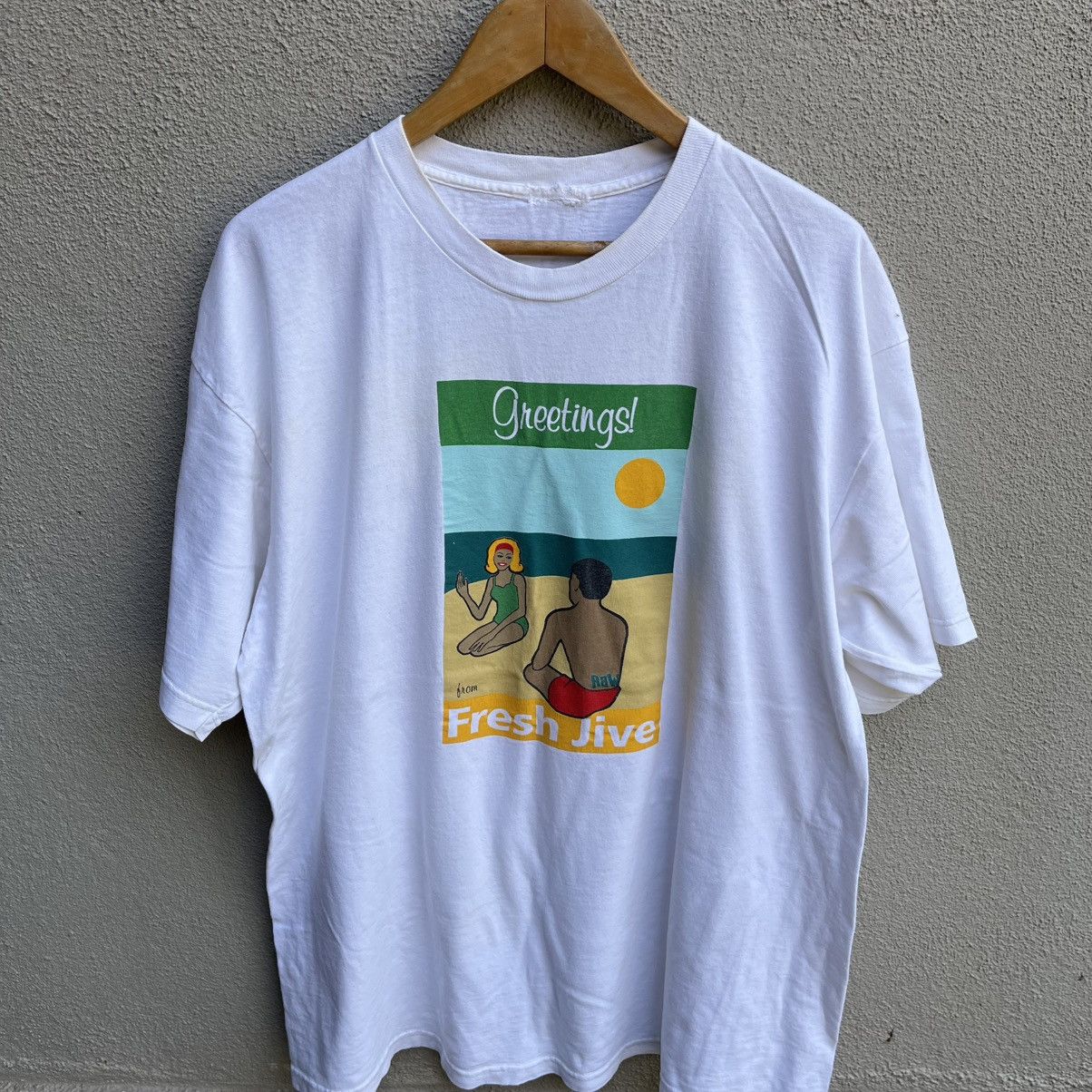 Freshjive Vintage 90s FRESHJIVE usa raw vibes tee rave Size US XL / EU 56 / 4 - 2 Thumbnail