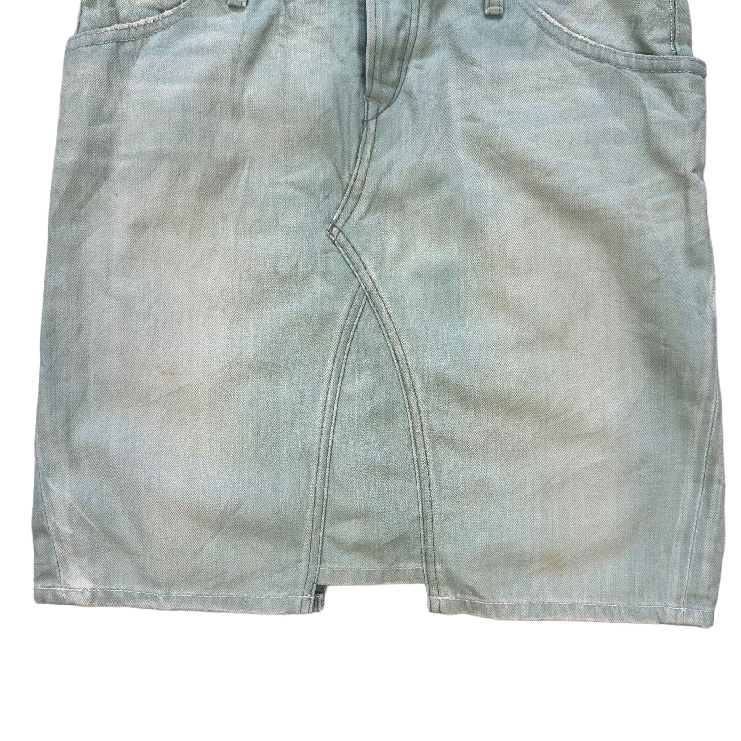 Levi's LEVIS LADY STYLE OVERALL MINI SKIRT IN GREEN DENIM #8659-019 Size 31" - 4 Thumbnail