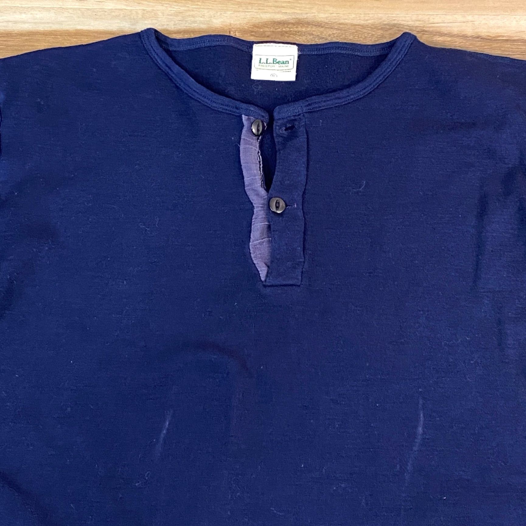 Vintage VINTAGE LL Bean Henley Thermal Shirt Navy Blue XL Made in USA Polyprolene Layer Size US XL / EU 56 / 4 - 2 Thumbnail