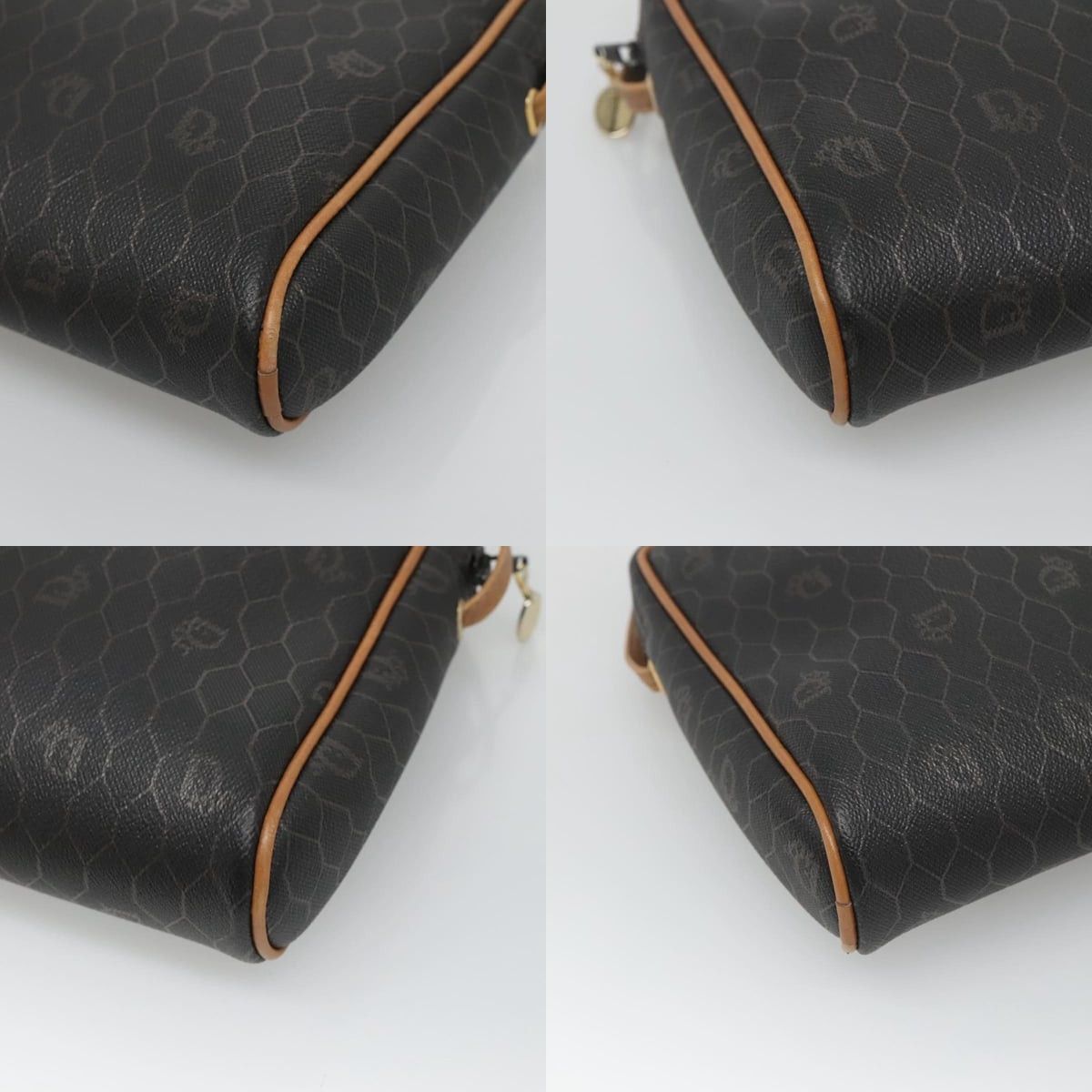 Dior DIOR Honeycomb Canvas Shoulder Bag Black Gold Size ONE SIZE - 10 Thumbnail