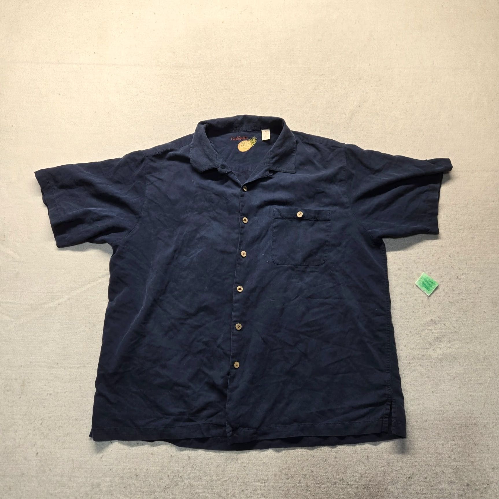 Vintage Caribbean Shirt Blue Button Up Short Sleeve Rayon Blend Embroidered Beach Men XL Size US XL / EU 56 / 4 - 2 Thumbnail