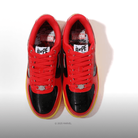 Bape × Marvel Comics BAPE × Fantastic Four Patent Leather Low-Top Casual Sneakers Size US 10 / EU 43 - 7 Thumbnail