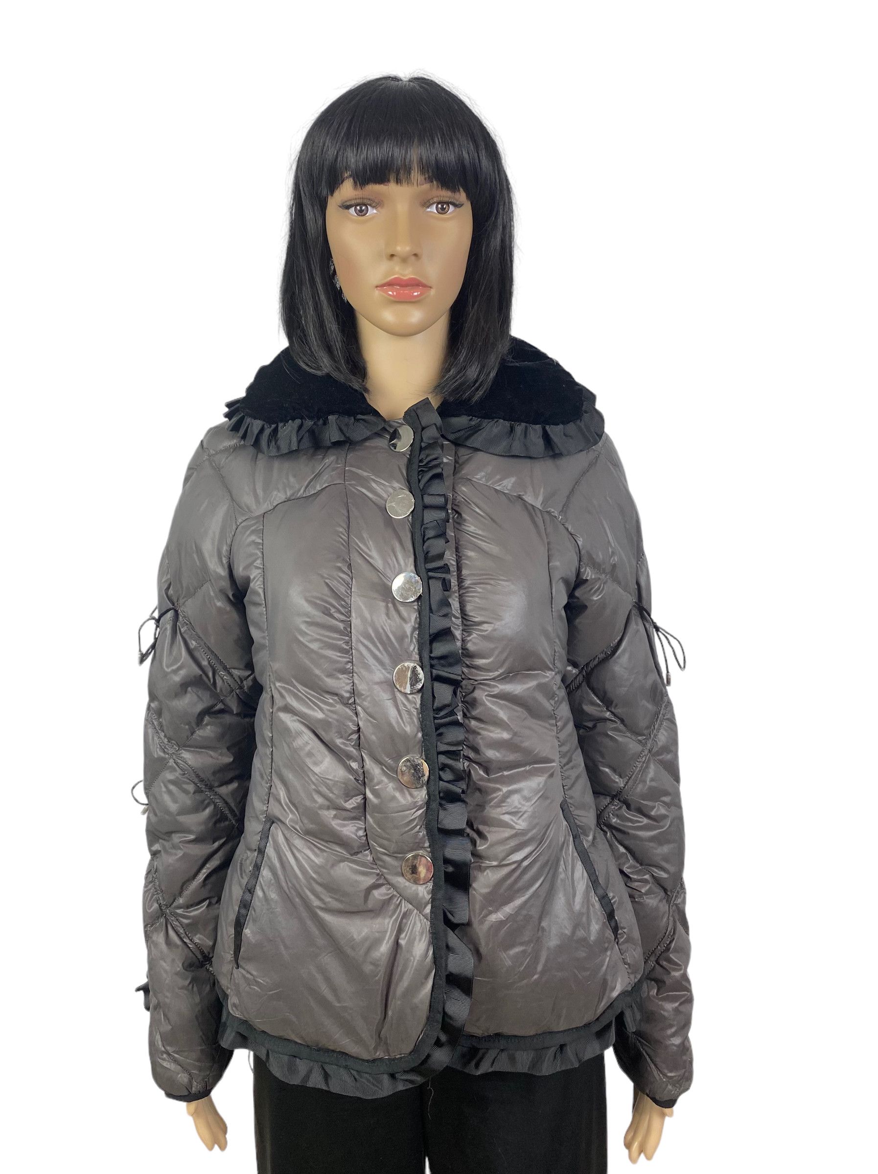 Designer Guxy Qulted Collared Ribbed Down Jacket womens size XS Size XS / US 0-2 / IT 36-38 - 1 Thumbnail