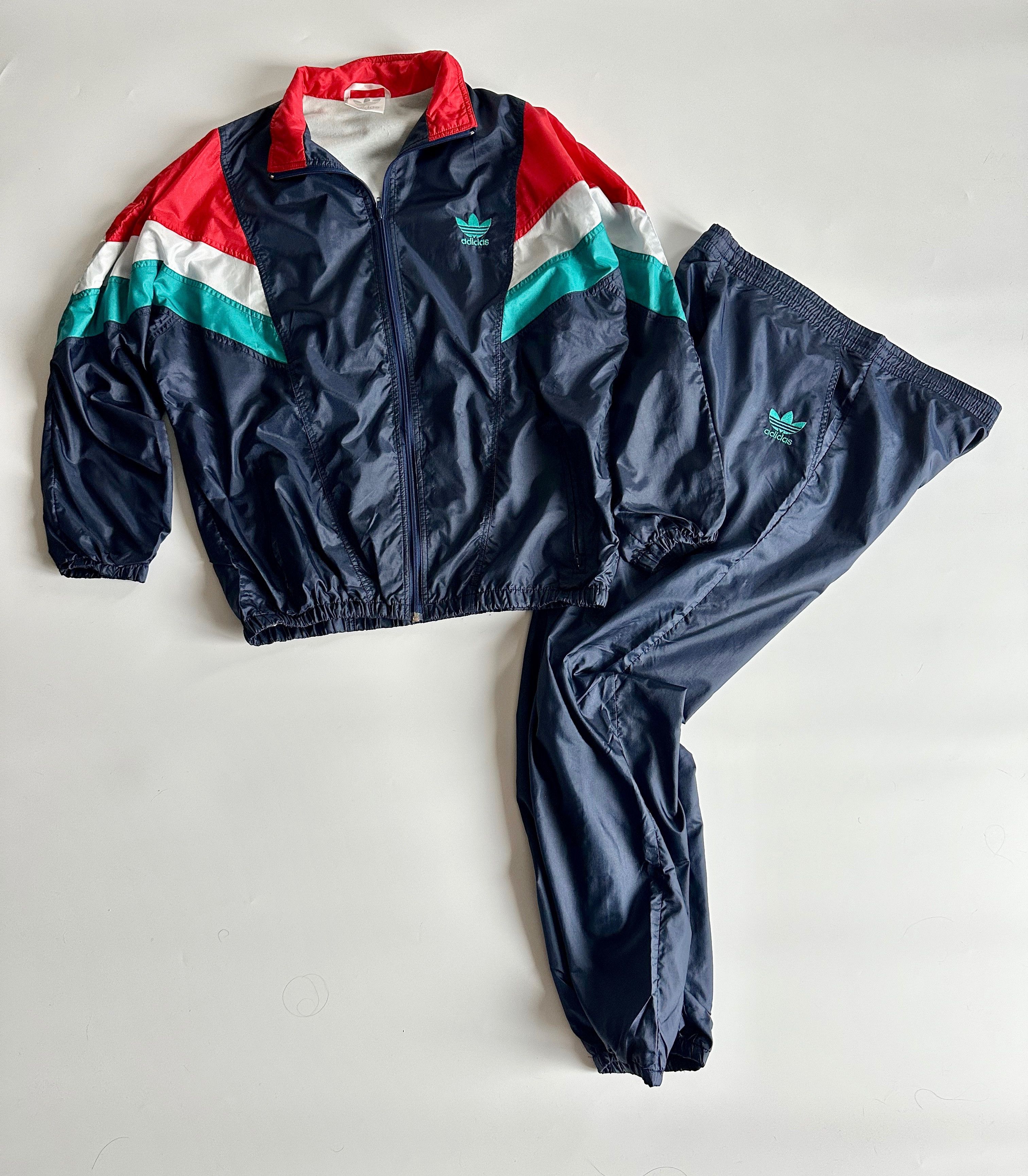 Adidas Vintage 90s adidas Originals Nylon Tracksuit Trefoil Set Size US M / EU 48-50 / 2 - 1 Thumbnail