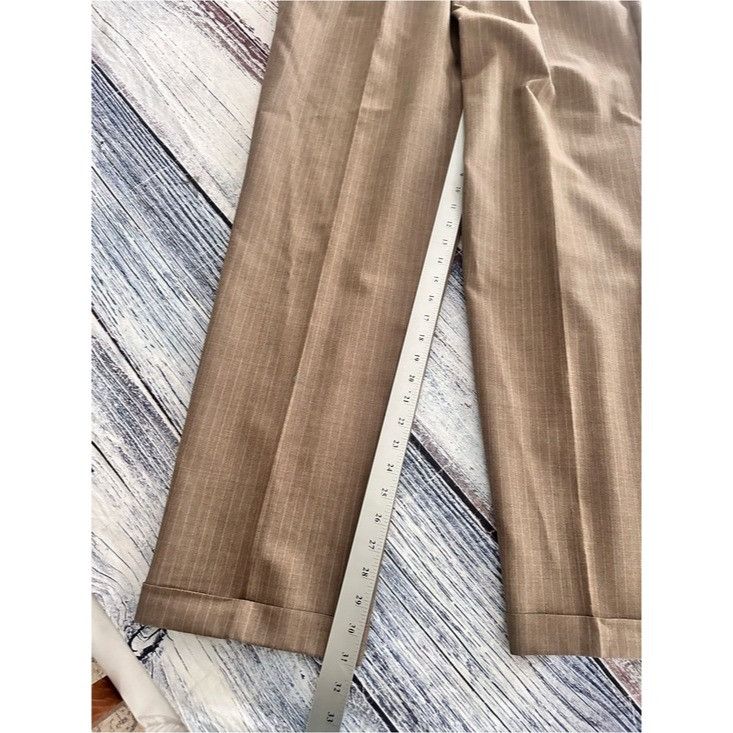 Lands' End Vintage Lands’ End 100% Wool Tailored Pleat Front Dress Pant Size US 35 - 10 Thumbnail