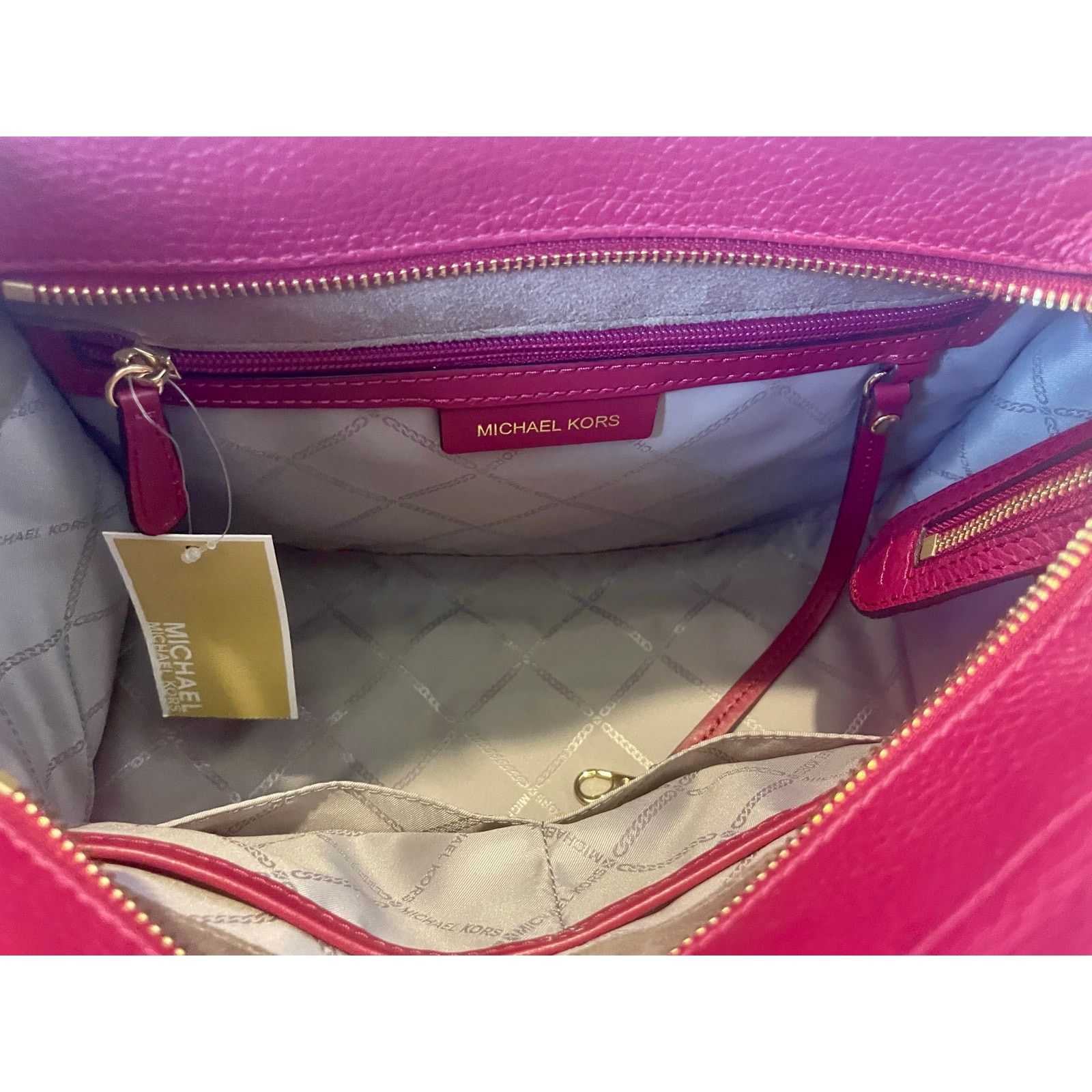 Michael Kors MICHAEL KORS NOUVEAU SATCHEL BAG PADLOCK KEY CROSSBODY BERRY Size ONE SIZE - 8 Thumbnail