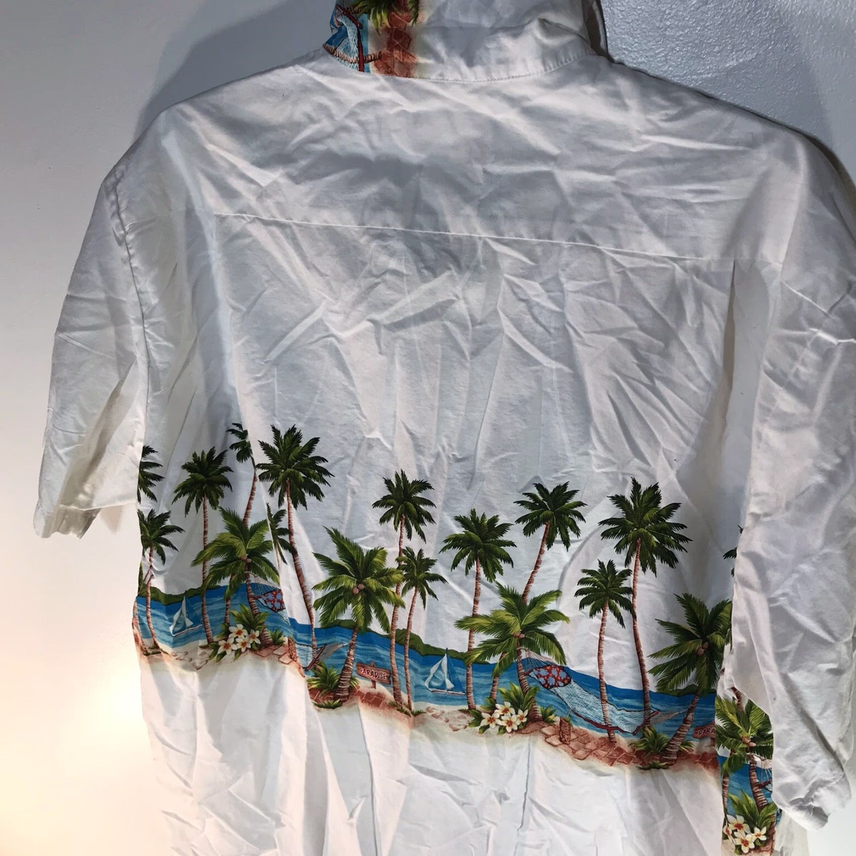 Vintage Hawaiian Reserve Button-Up Shirt Mens 3XL White Tropical Beach Scene Casual Size US XXL / EU 58 / 5 - 7 Thumbnail